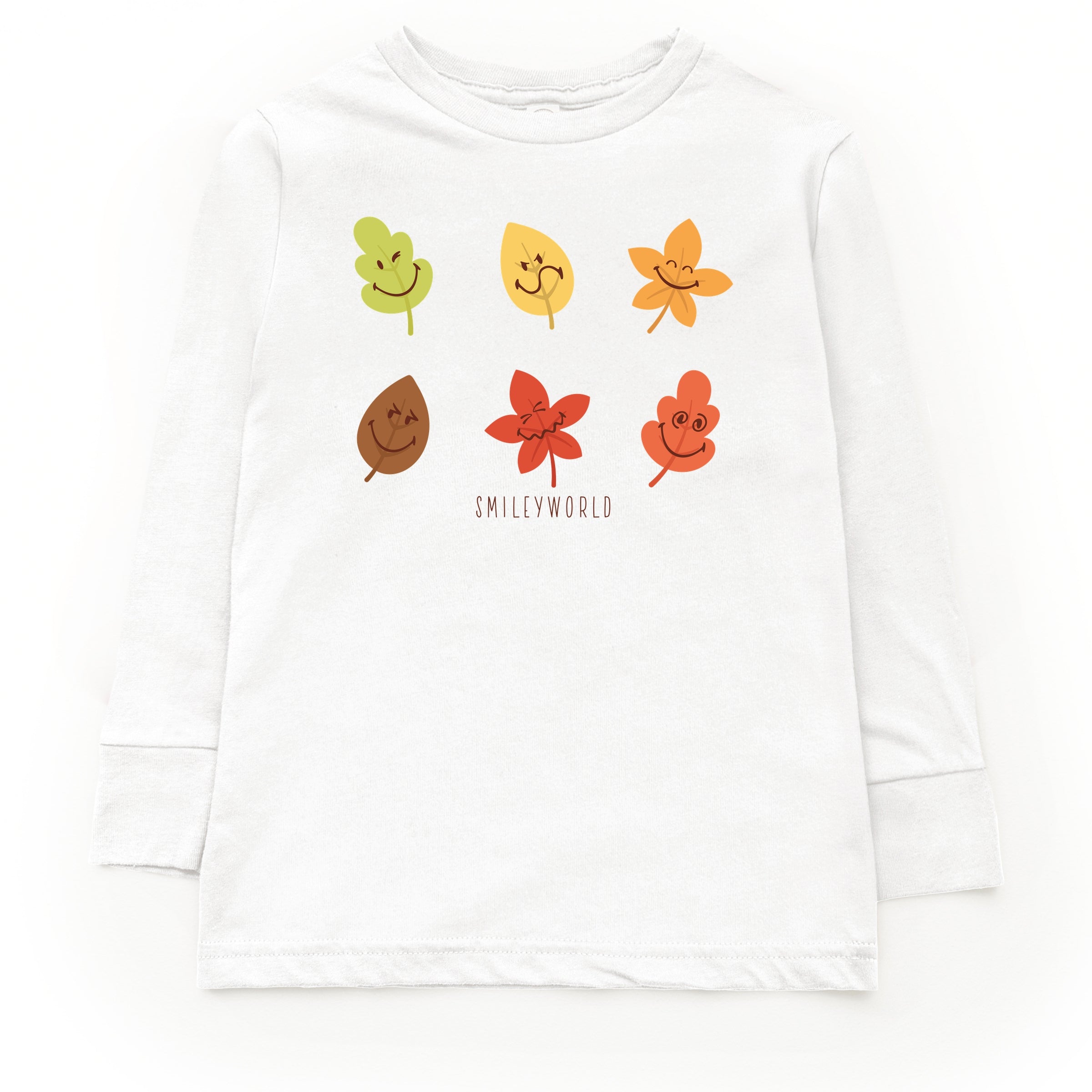 SmileyWorld Fall Leaves - Toddler Long Sleeve Graphic Tee and Youth Long Sleeve Graphic T-Shirt
