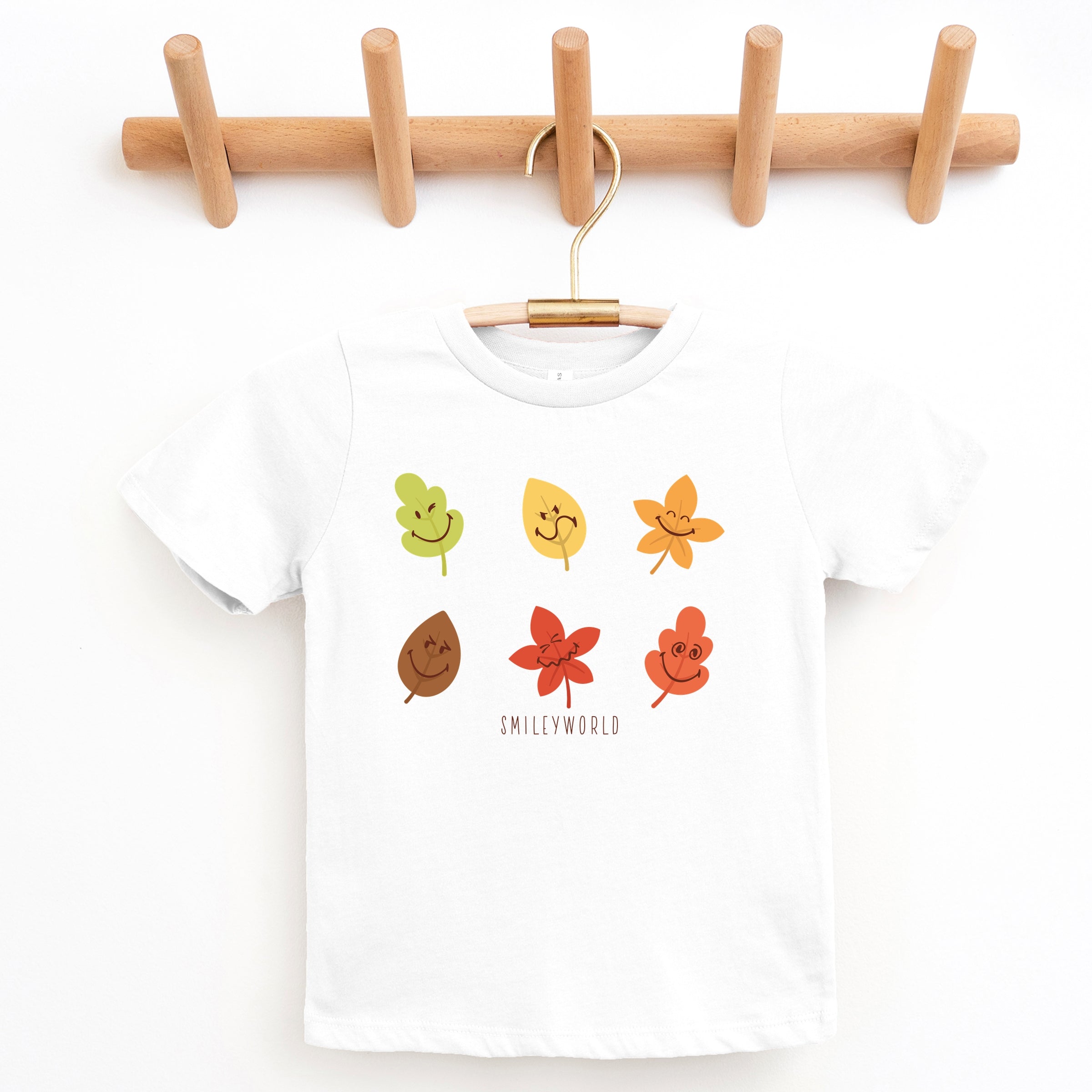 SmileyWorld Fall Leaves - Youth Short Sleeve Graphic T-Shirt and Toddler Short Sleeve Graphic T-Shirt
