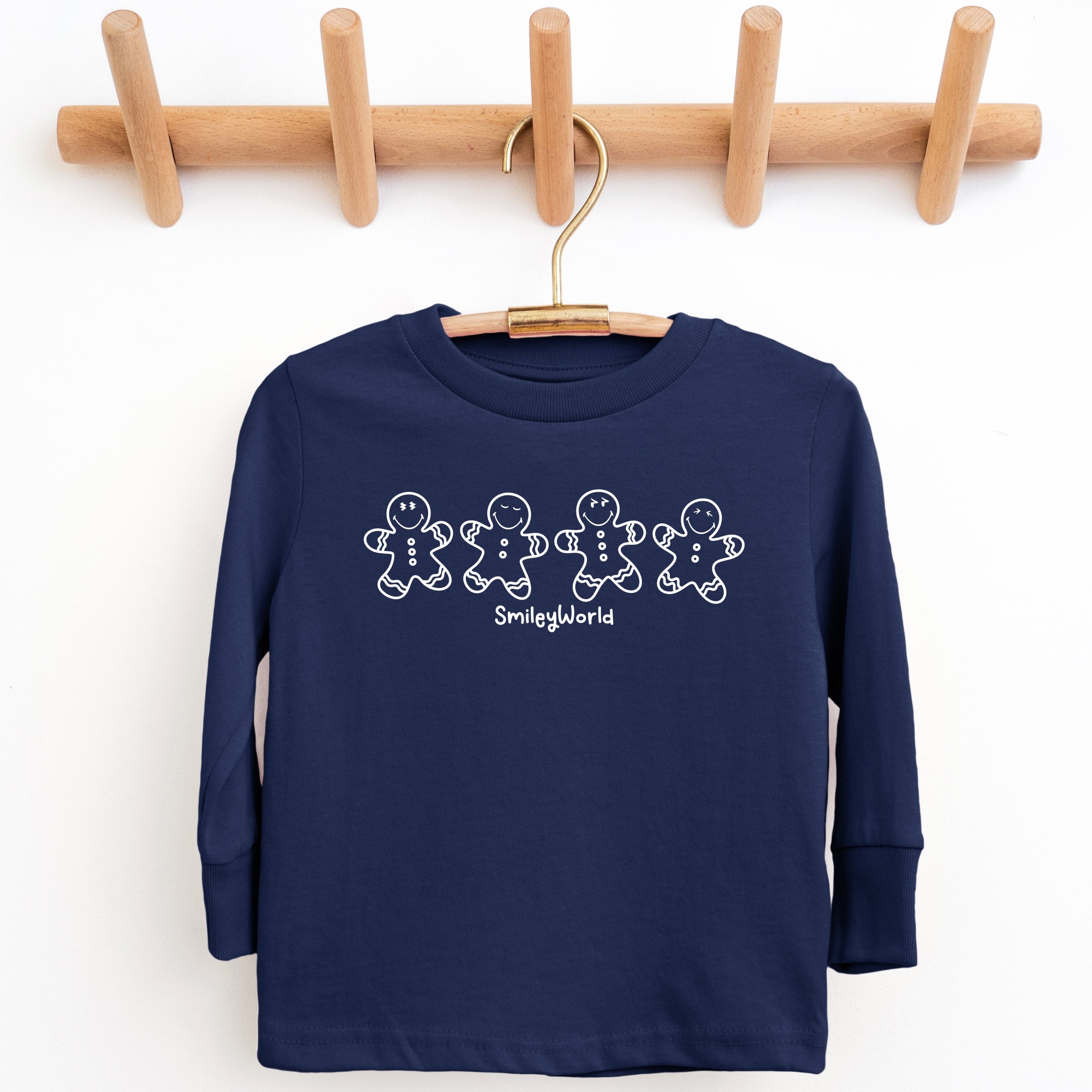 SmileyWorld Gingerbread - Toddler Long Sleeve Graphic Tee and Youth Long Sleeve Graphic T-Shirt