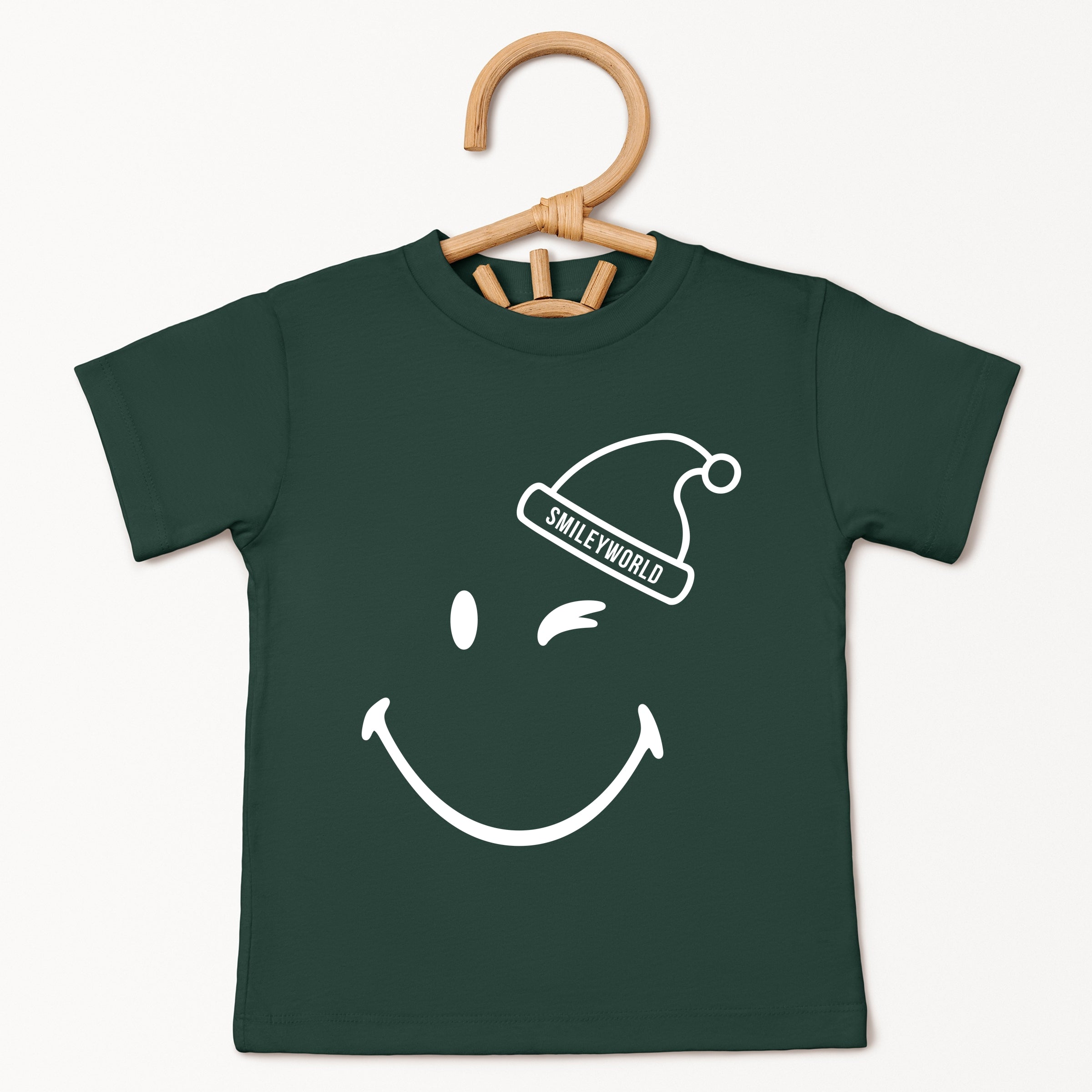 SmileyWorld Santa Hat Outline - Youth Short Sleeve Graphic T-Shirt and Toddler Short Sleeve Graphic T-Shirt