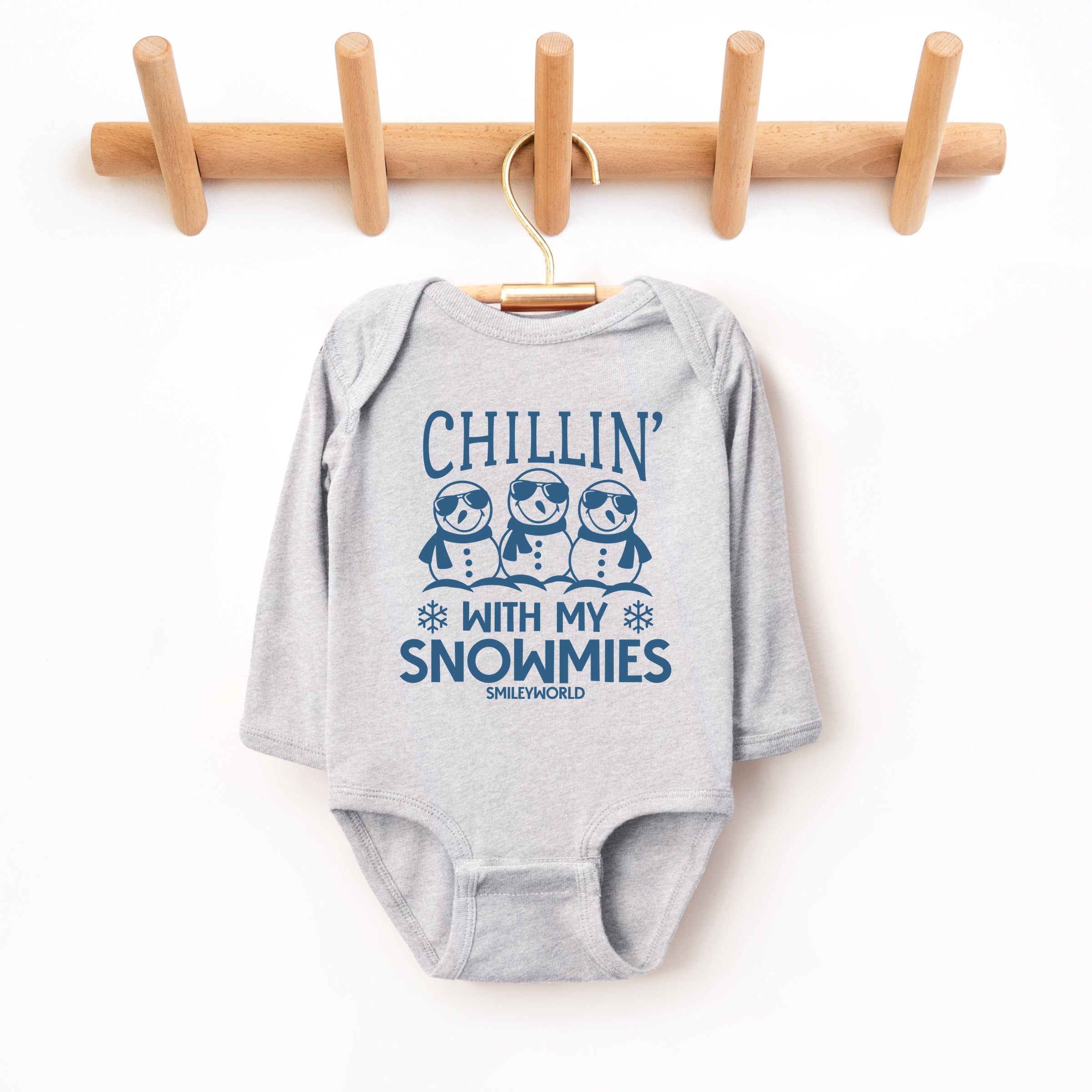 SmileyWorld Chillin' With My Snowmies - Baby Long Sleeve Bodysuit