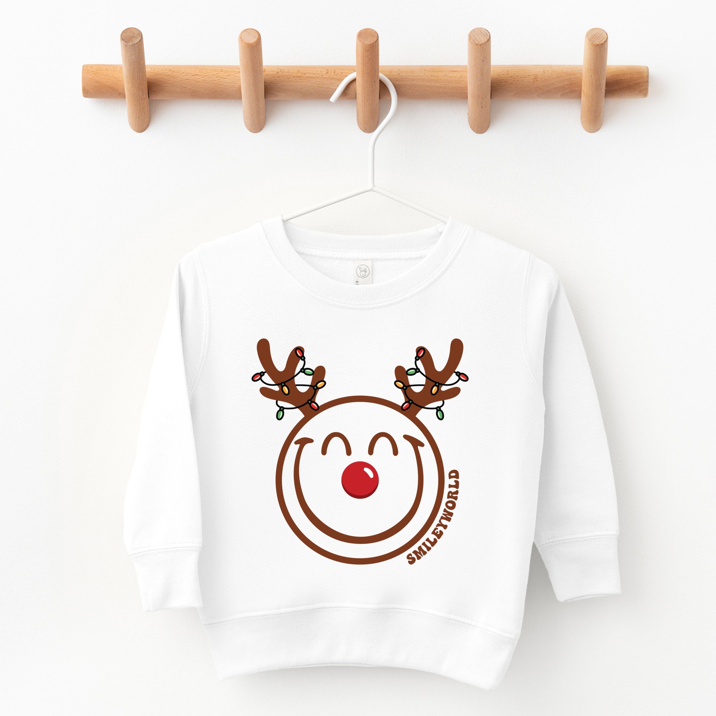 SmileyWorld Reindeer Lights - Toddler Graphic Sweatshirt and Youth Graphic Sweatshirt