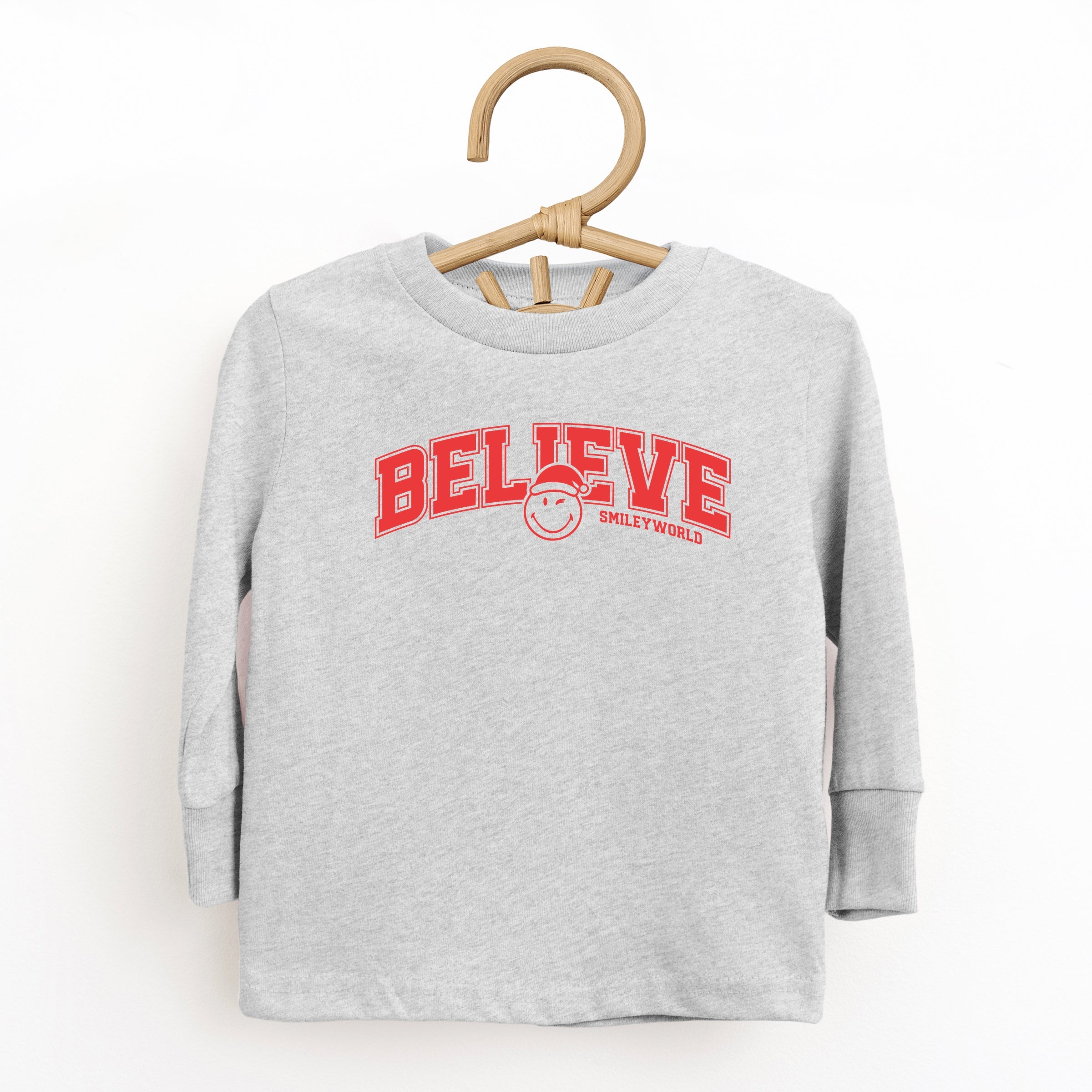 SmileyWorld Varisty Believe - Youth Long Sleeve Graphic T-Shirt and Toddler Long Sleeve Graphic Tee