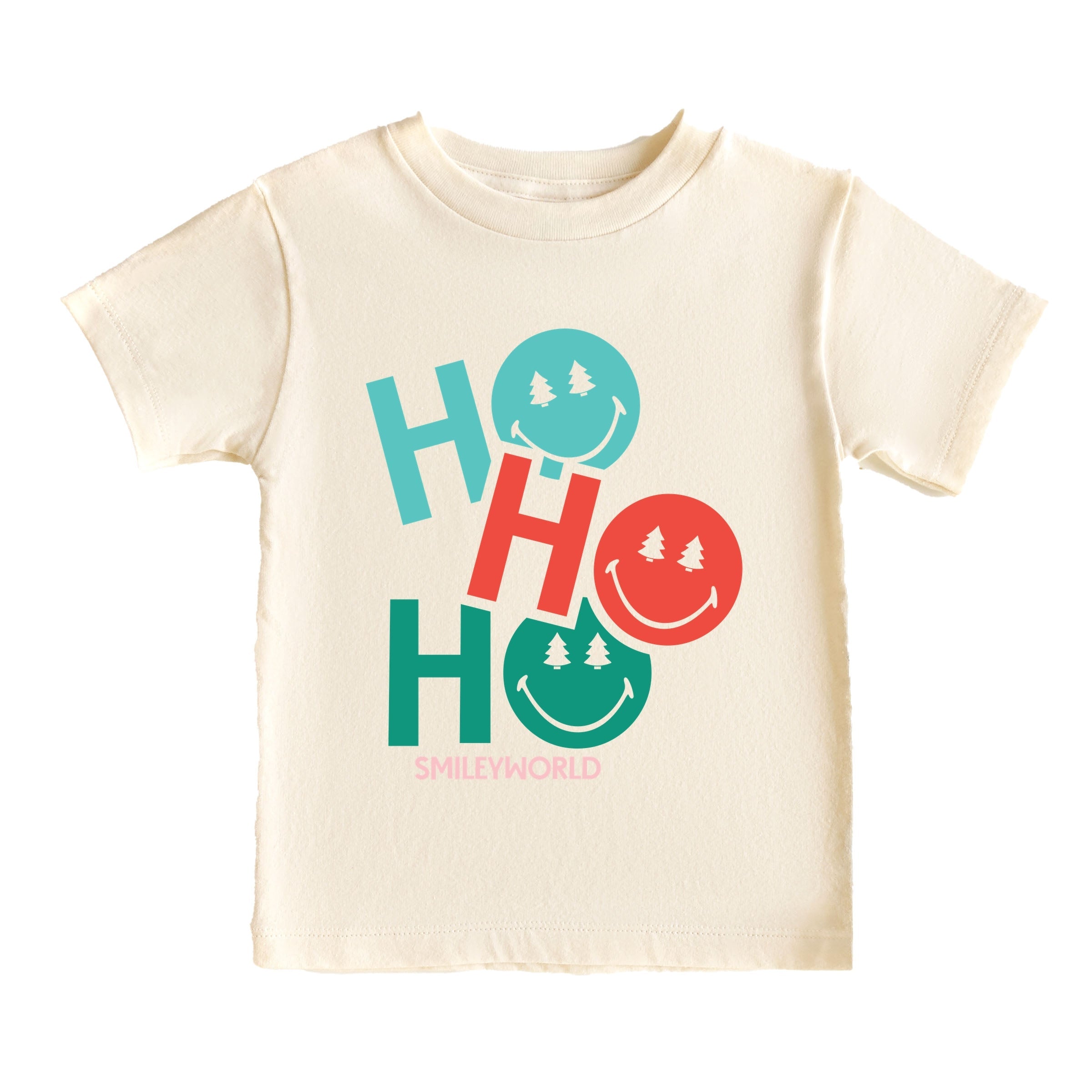SmileyWorld Ho Ho Ho Stacked - Youth Short Sleeve Graphic T-Shirt and Toddler Short Sleeve Graphic T-Shirt
