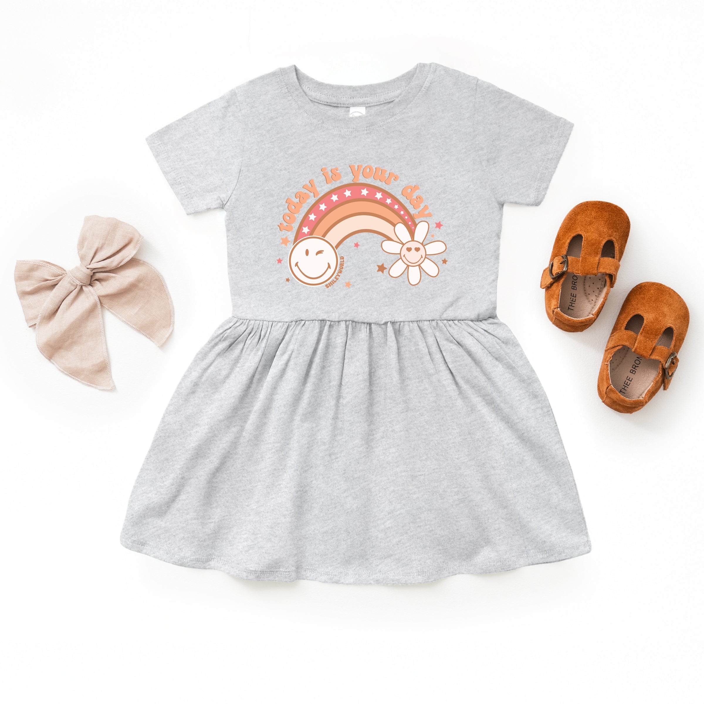 SmileyWorld Today Is Your Day Rainbow - Toddler Graphic Dress and Infant Dress