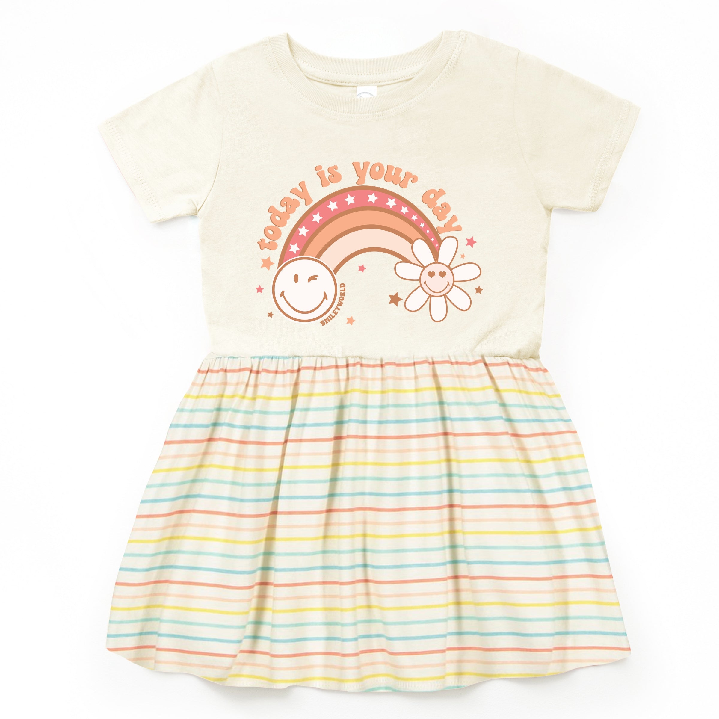 SmileyWorld Today Is Your Day Rainbow - Toddler Graphic Dress and Infant Dress