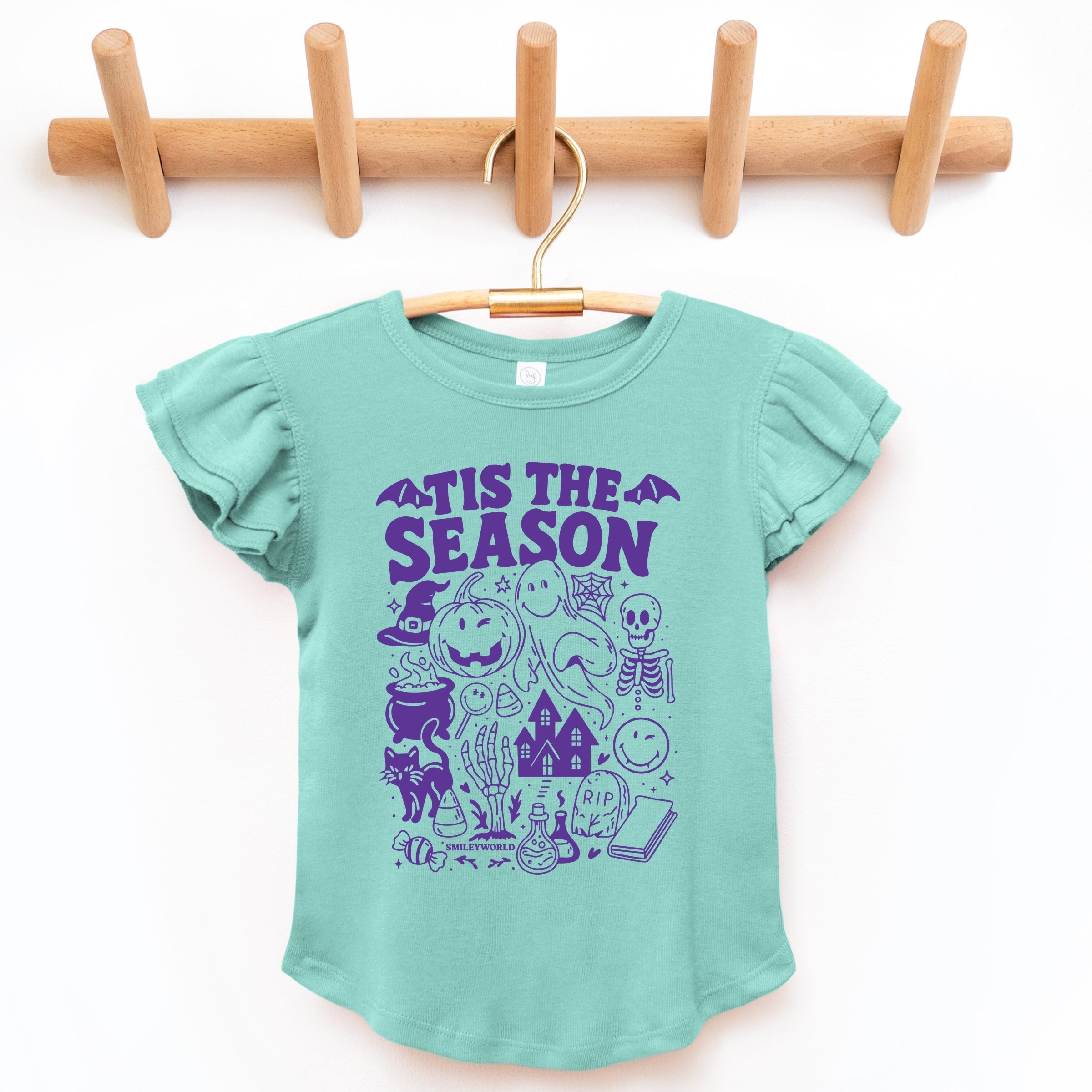SmileyWorld Tis The Season Halloween - Flutter Sleeve Graphic T-Shirt