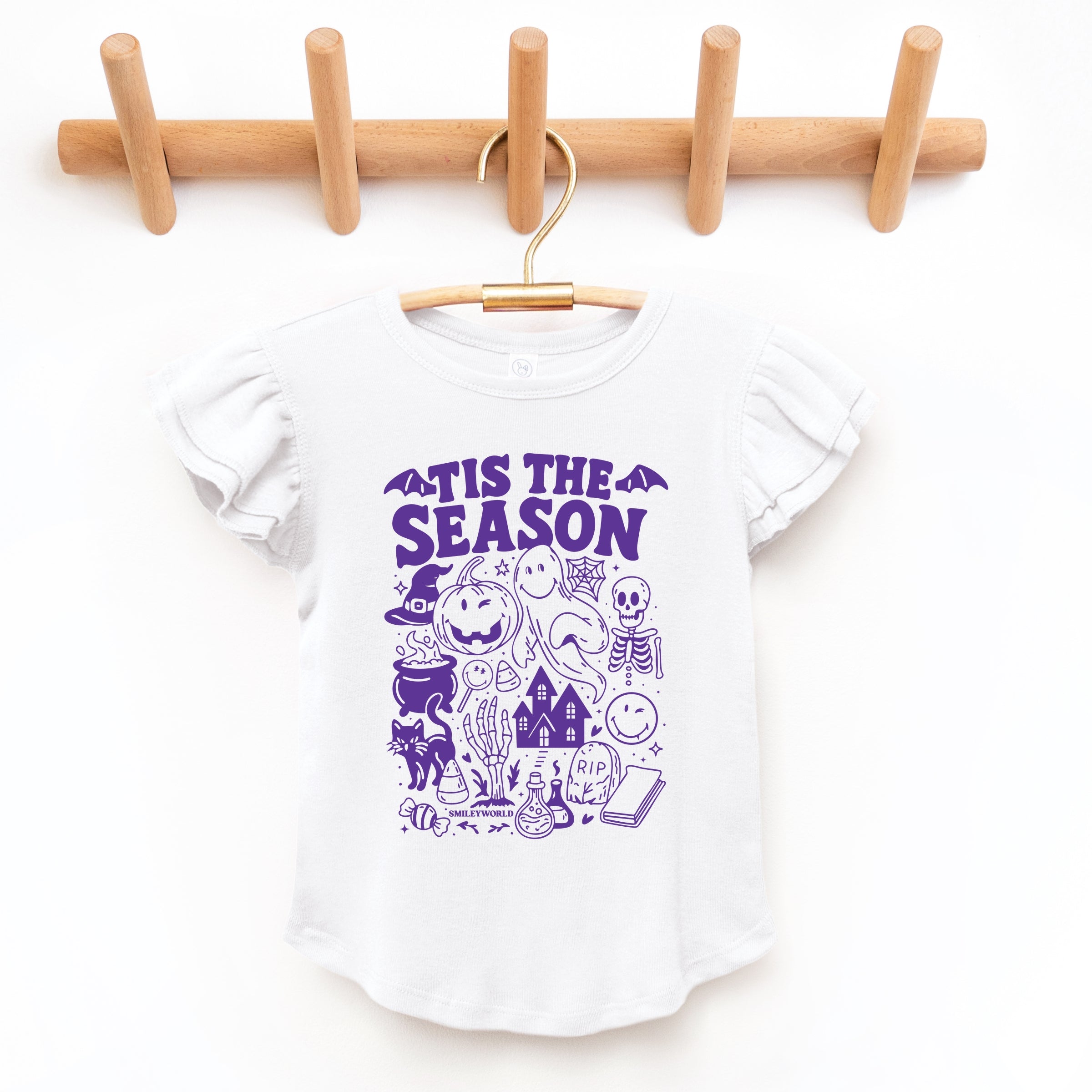 SmileyWorld Tis The Season Halloween - Flutter Sleeve Graphic T-Shirt