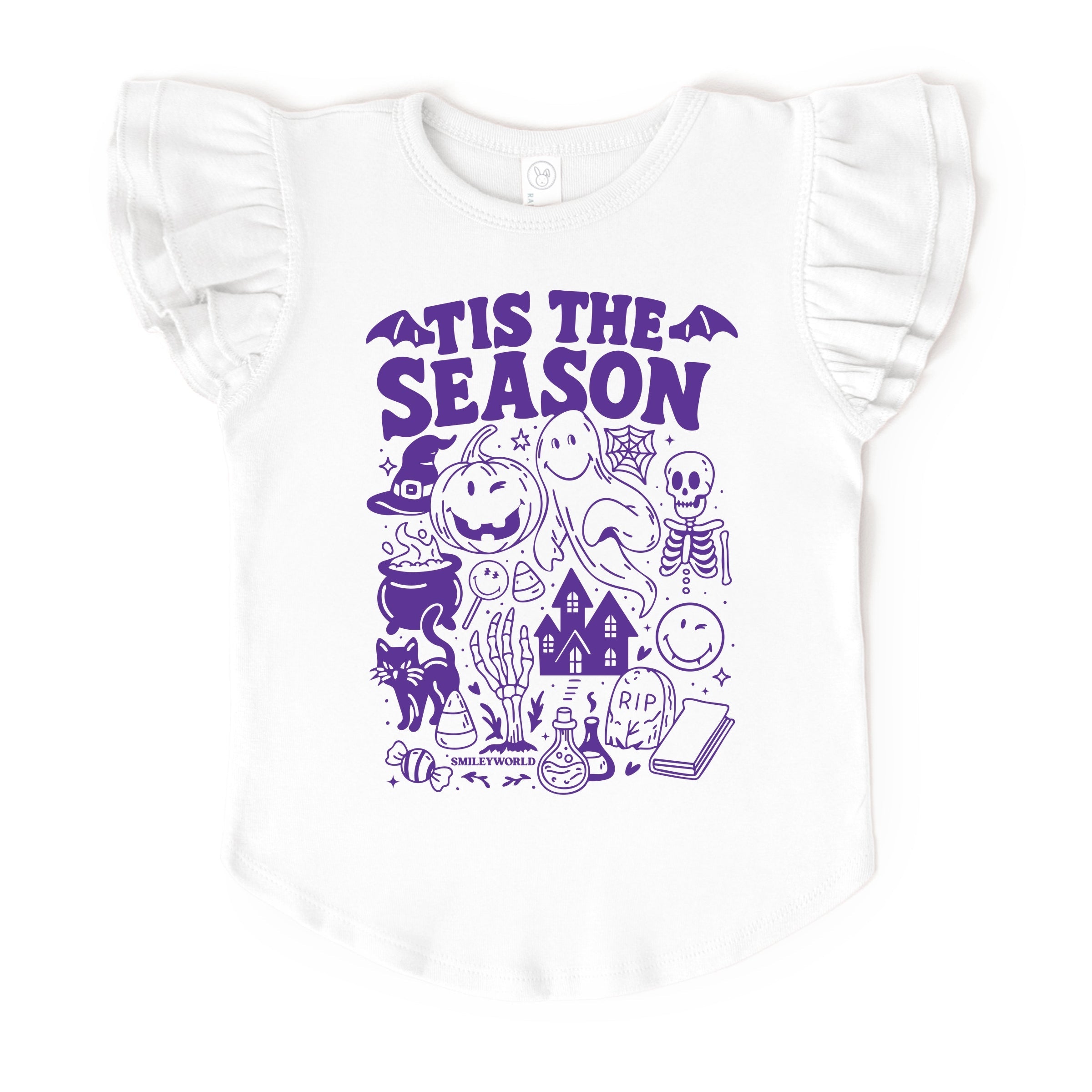 SmileyWorld Tis The Season Halloween - Flutter Sleeve Graphic T-Shirt