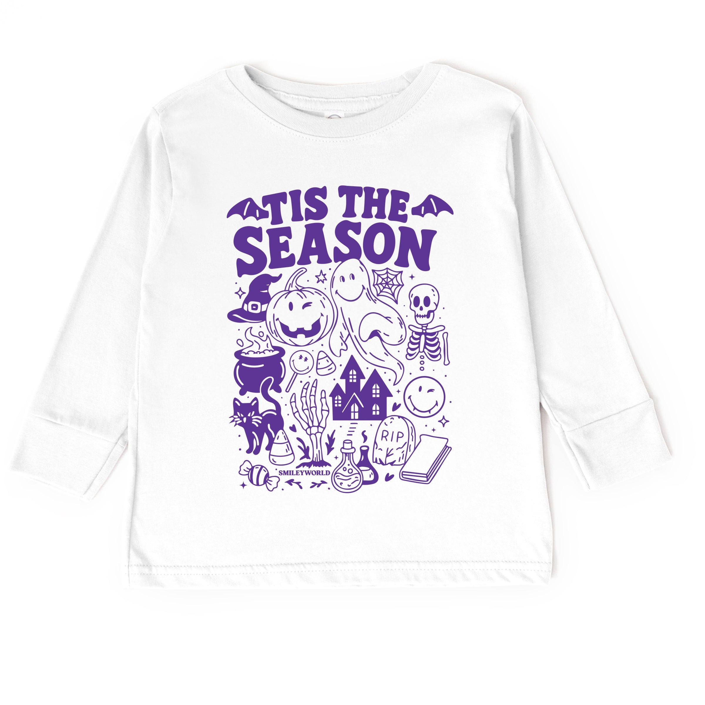 SmileyWorld Tis The Season Halloween - Toddler Long Sleeve Graphic Tee and Youth Long Sleeve Graphic T-Shirt