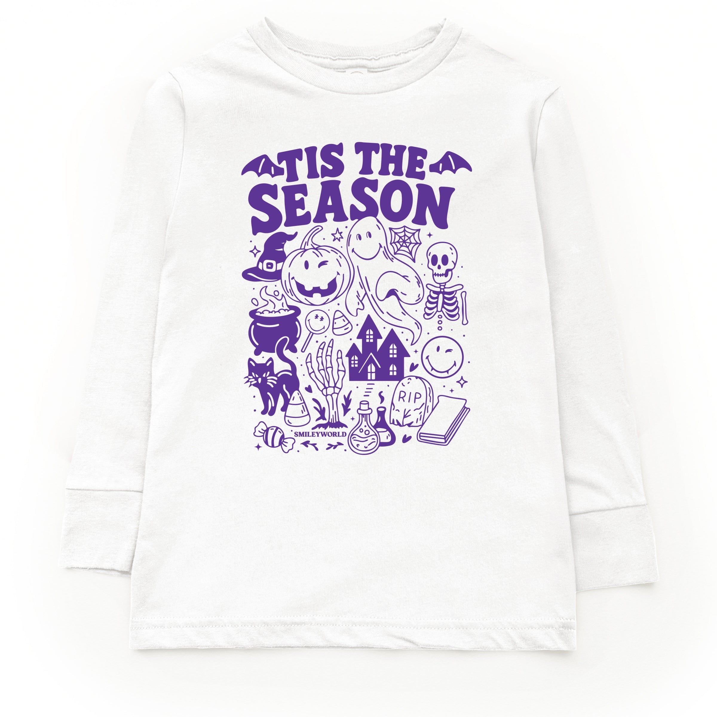 SmileyWorld Tis The Season Halloween - Toddler Long Sleeve Graphic Tee and Youth Long Sleeve Graphic T-Shirt