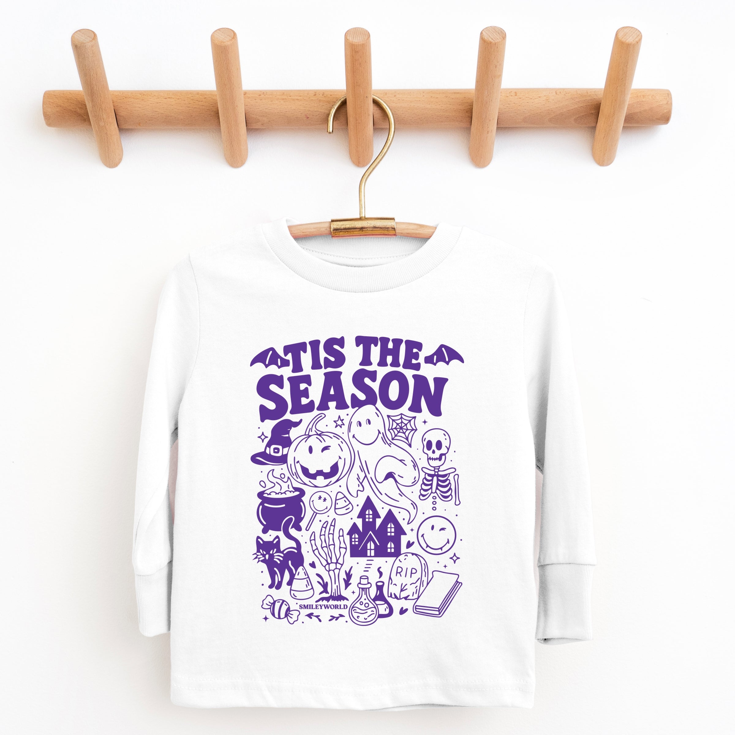 SmileyWorld Tis The Season Halloween - Toddler Long Sleeve Graphic Tee and Youth Long Sleeve Graphic T-Shirt