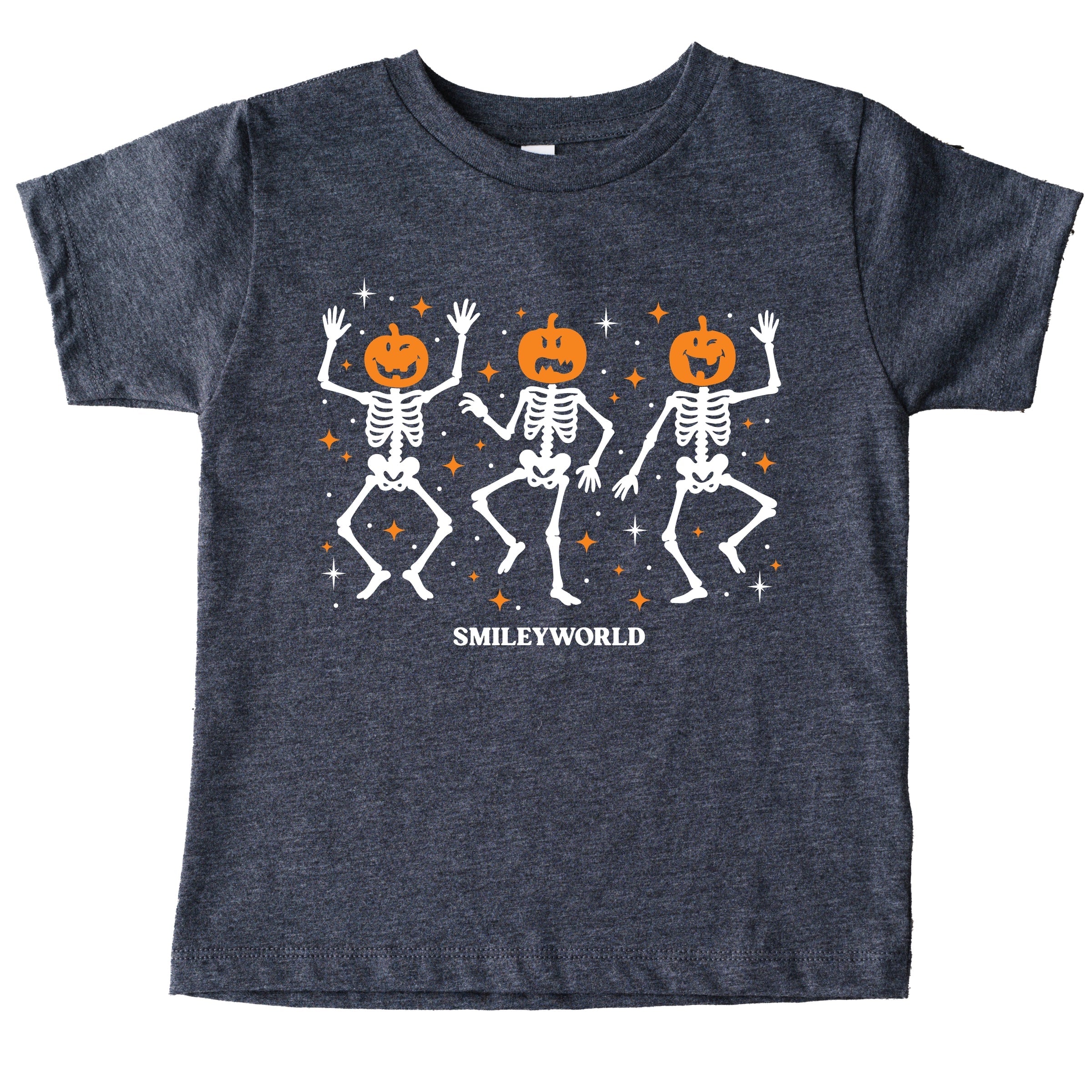 SmileyWorld Dancing Skeleton Pumpkins - Youth Short Sleeve Graphic T-Shirt and Toddler Short Sleeve Graphic T-Shirt