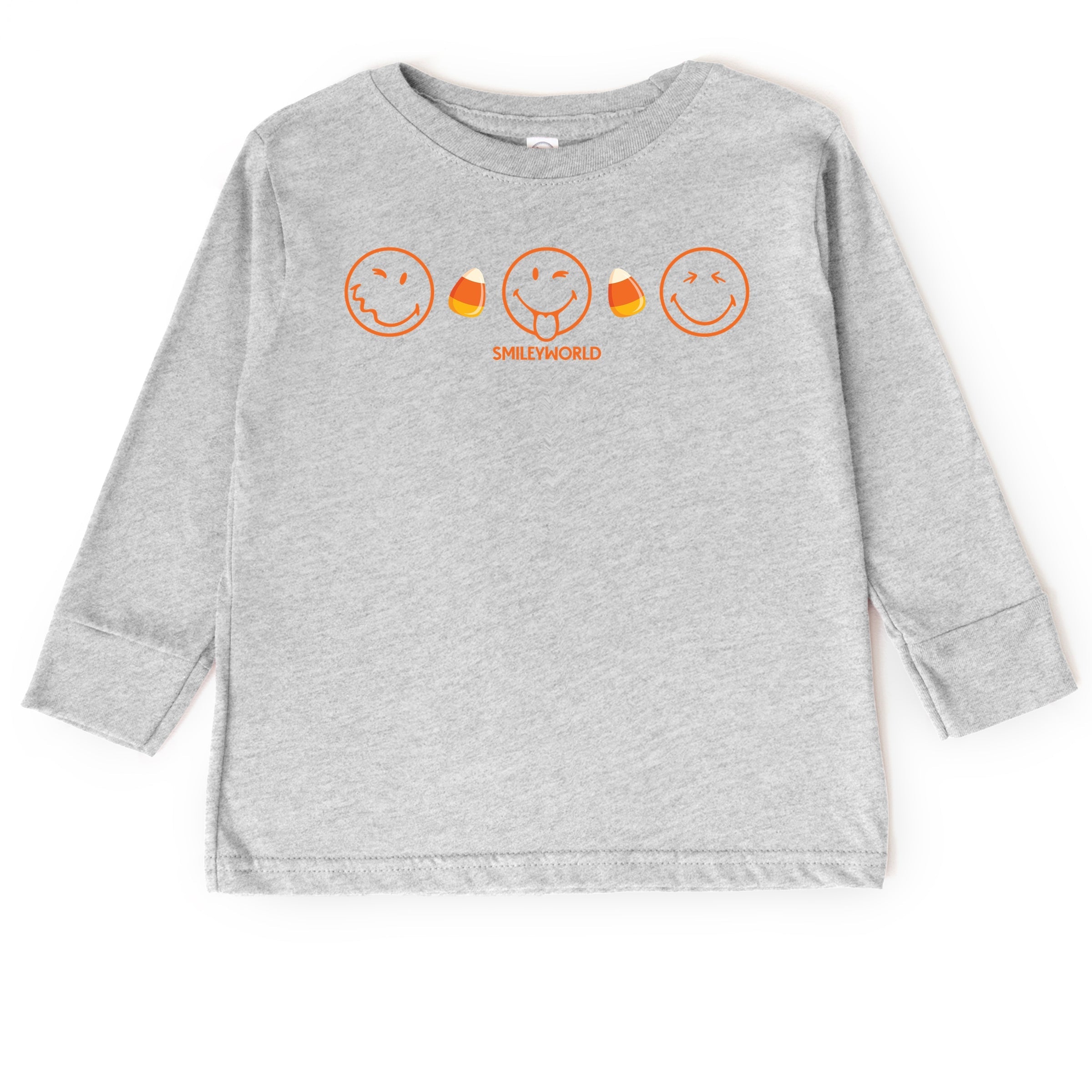 SmileyWorld Candy Corn Outlines - Toddler Long Sleeve Graphic Tee and Youth Long Sleeve Graphic T-Shirt