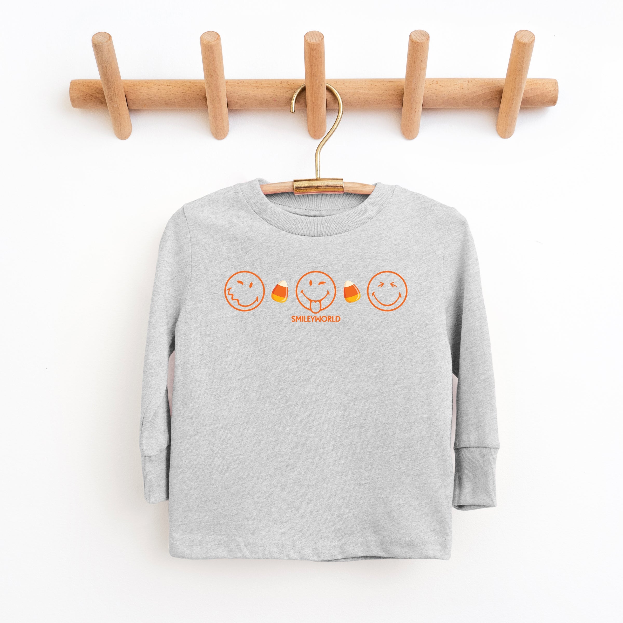 SmileyWorld Candy Corn Outlines - Toddler Long Sleeve Graphic Tee and Youth Long Sleeve Graphic T-Shirt