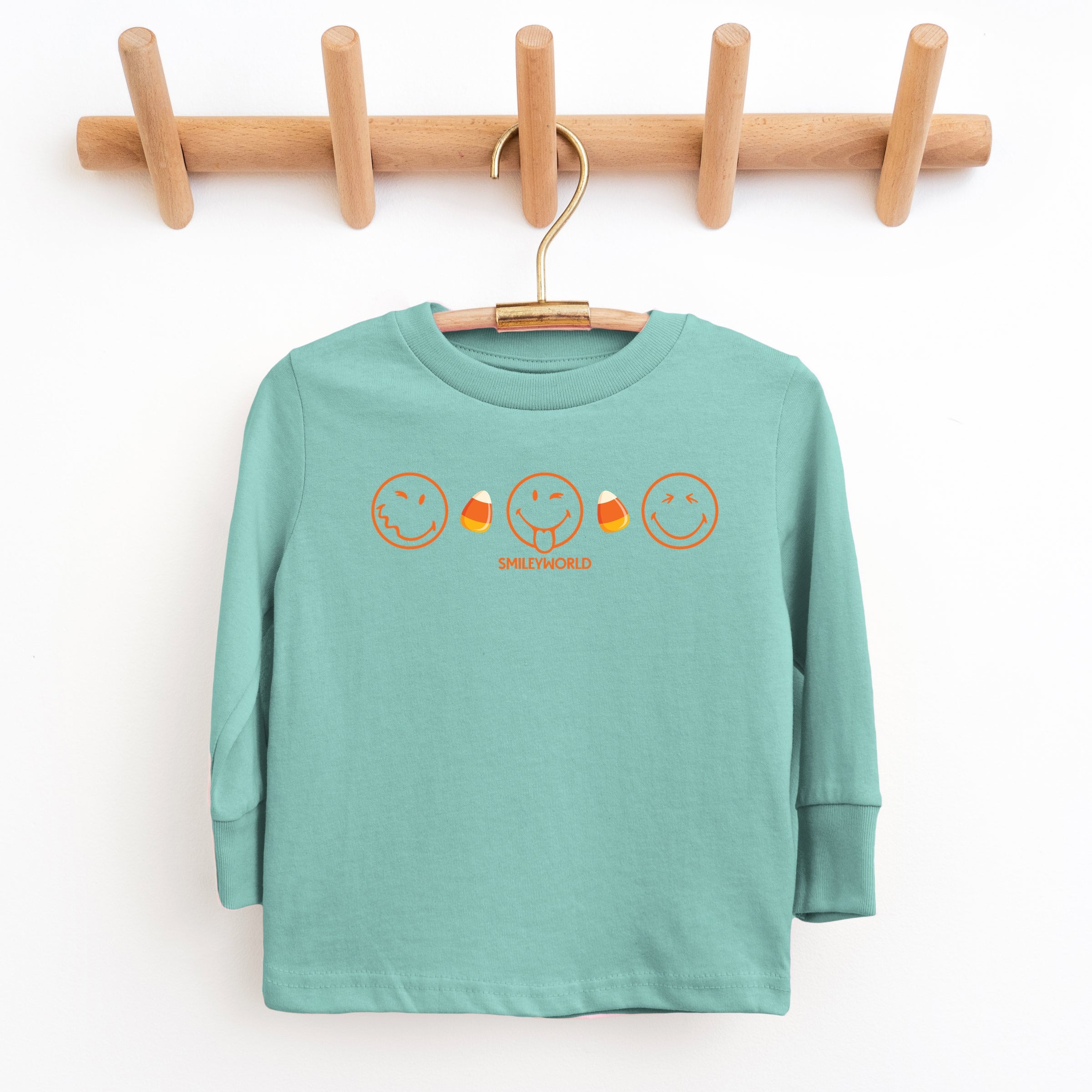 SmileyWorld Candy Corn Outlines - Toddler Long Sleeve Graphic Tee and Youth Long Sleeve Graphic T-Shirt