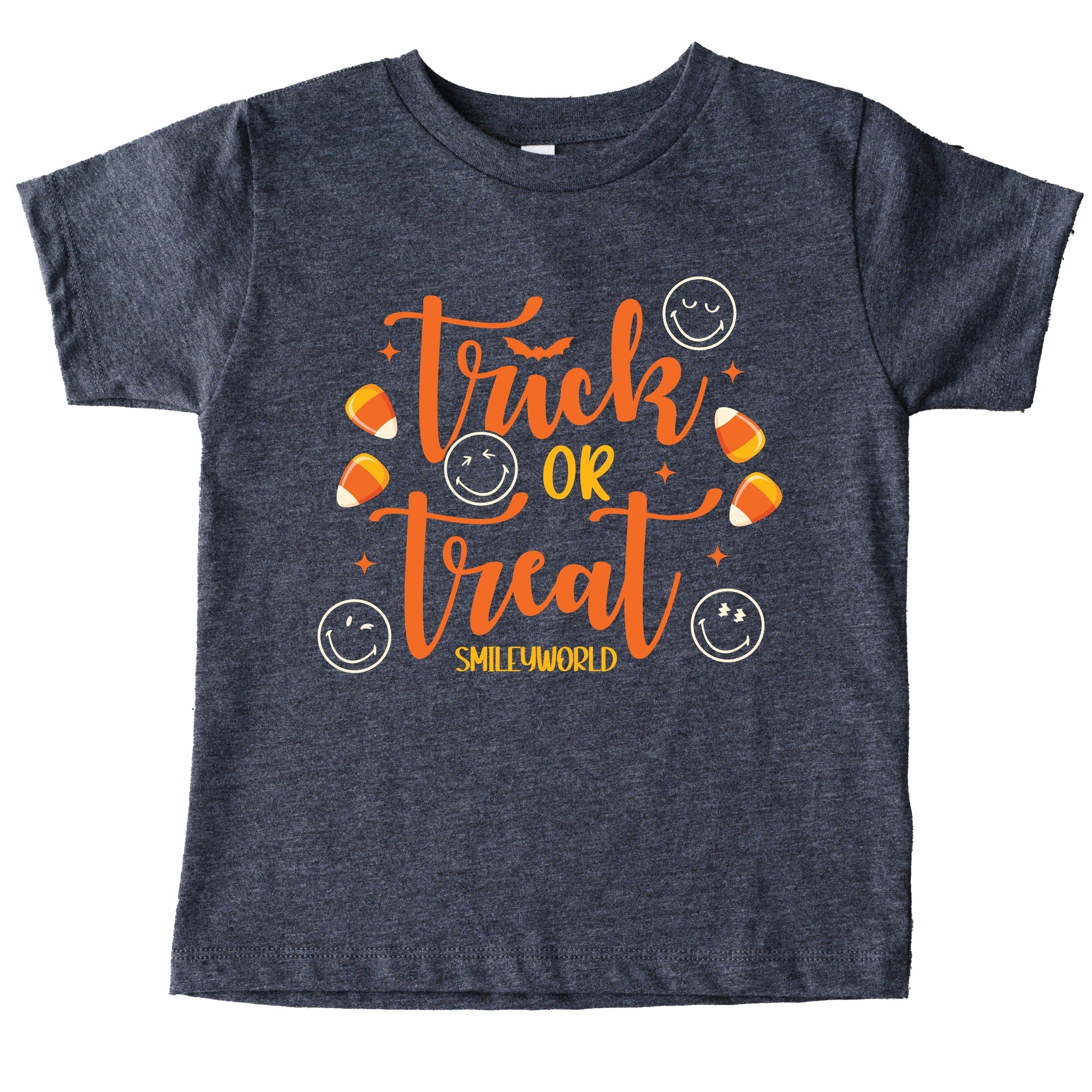 SmileyWorld Trick or Treat Candy - Youth Short Sleeve Graphic T-Shirt and Toddler Short Sleeve Graphic T-Shirt