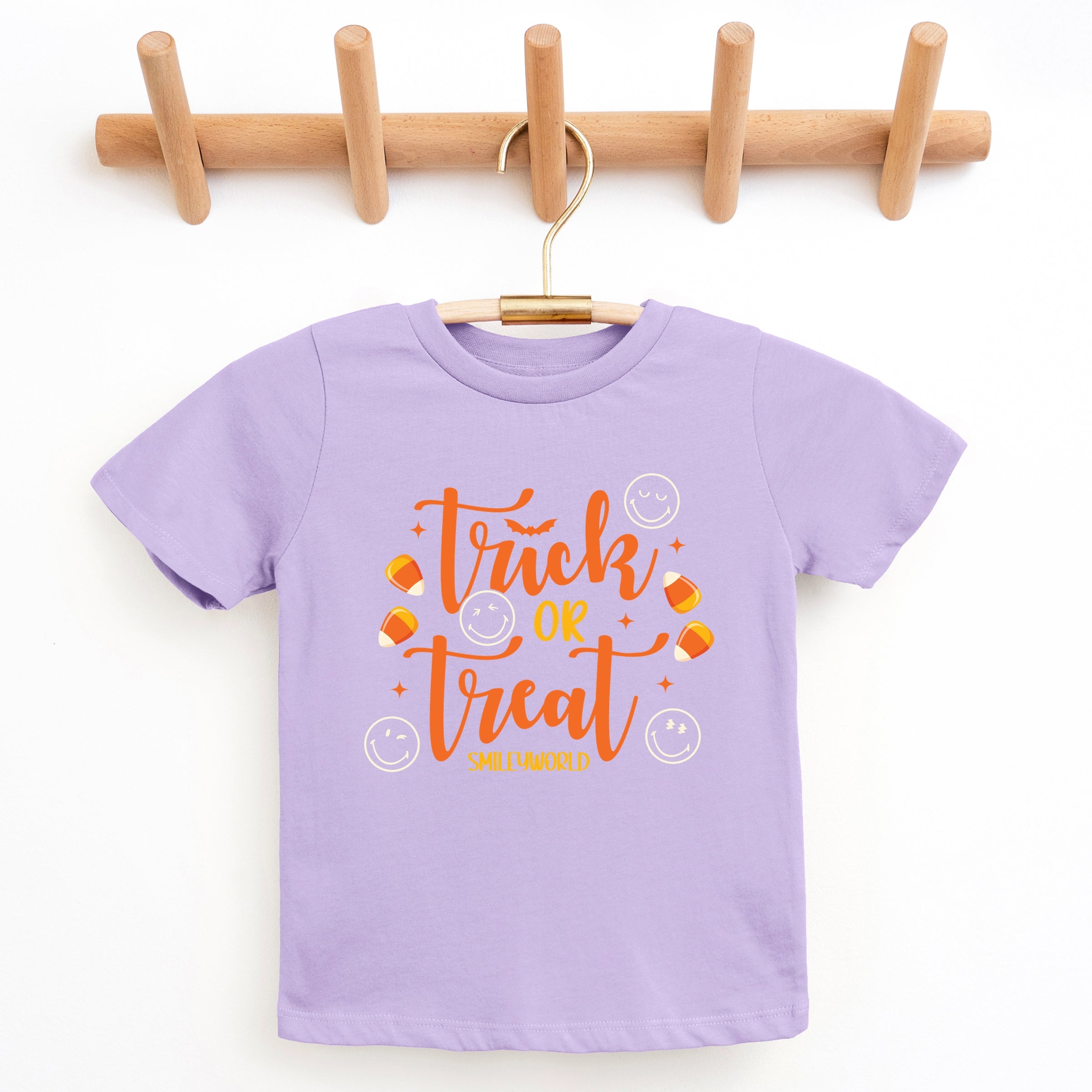 SmileyWorld Trick or Treat Candy - Youth Short Sleeve Graphic T-Shirt and Toddler Short Sleeve Graphic T-Shirt