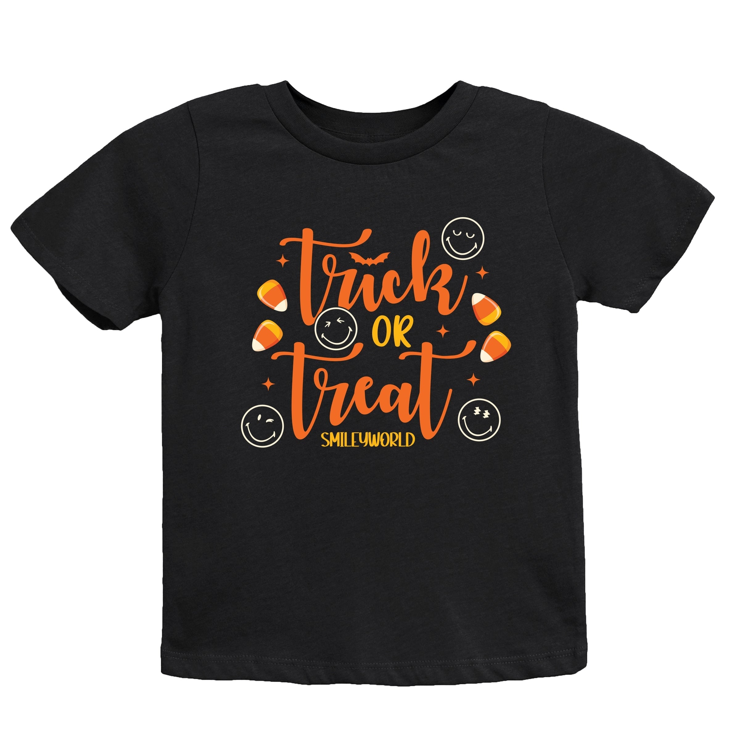 SmileyWorld Trick or Treat Candy - Youth Short Sleeve Graphic T-Shirt and Toddler Short Sleeve Graphic T-Shirt