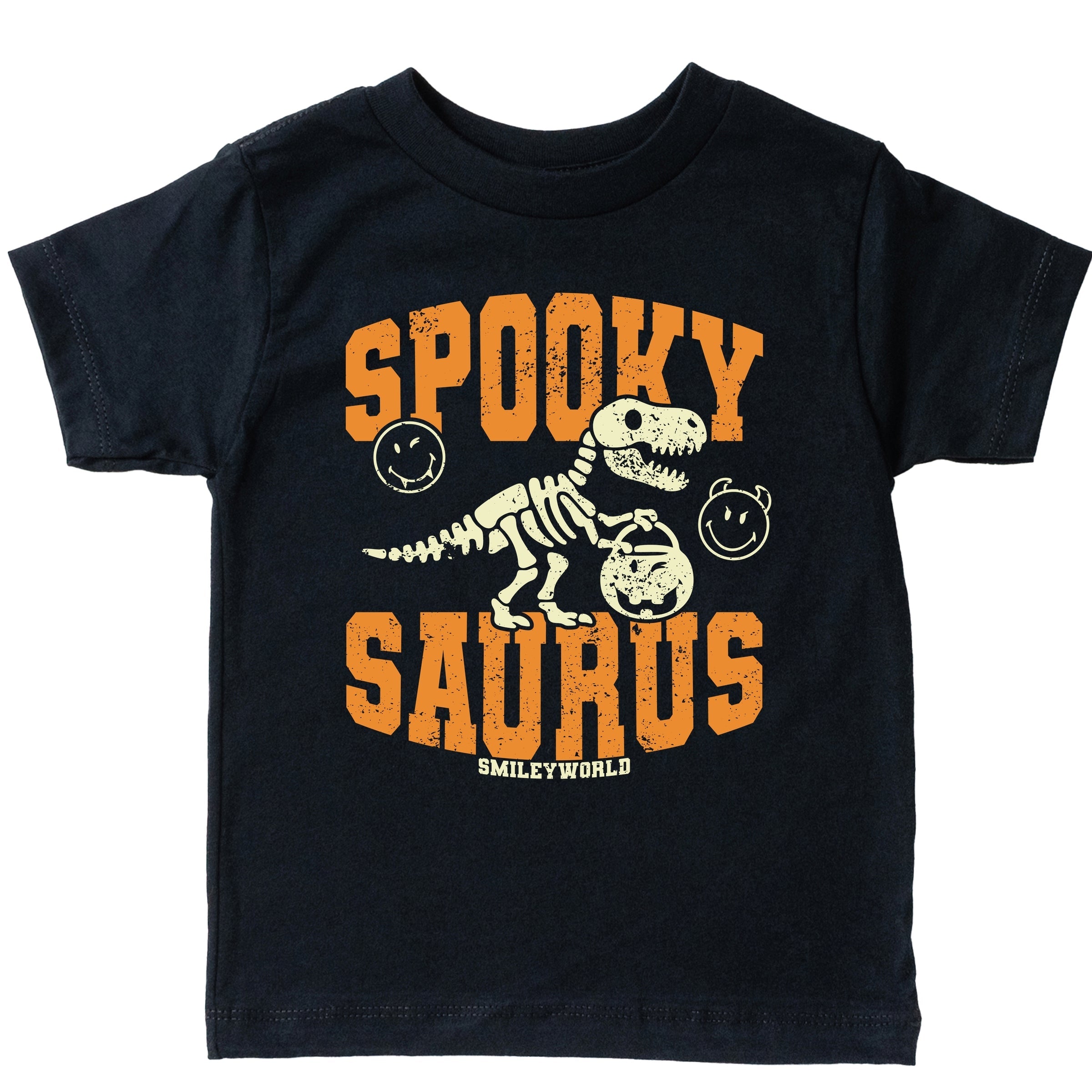 SmileyWorld Spooky Saurus - Youth Short Sleeve Graphic T-Shirt and Toddler Short Sleeve Graphic T-Shirt