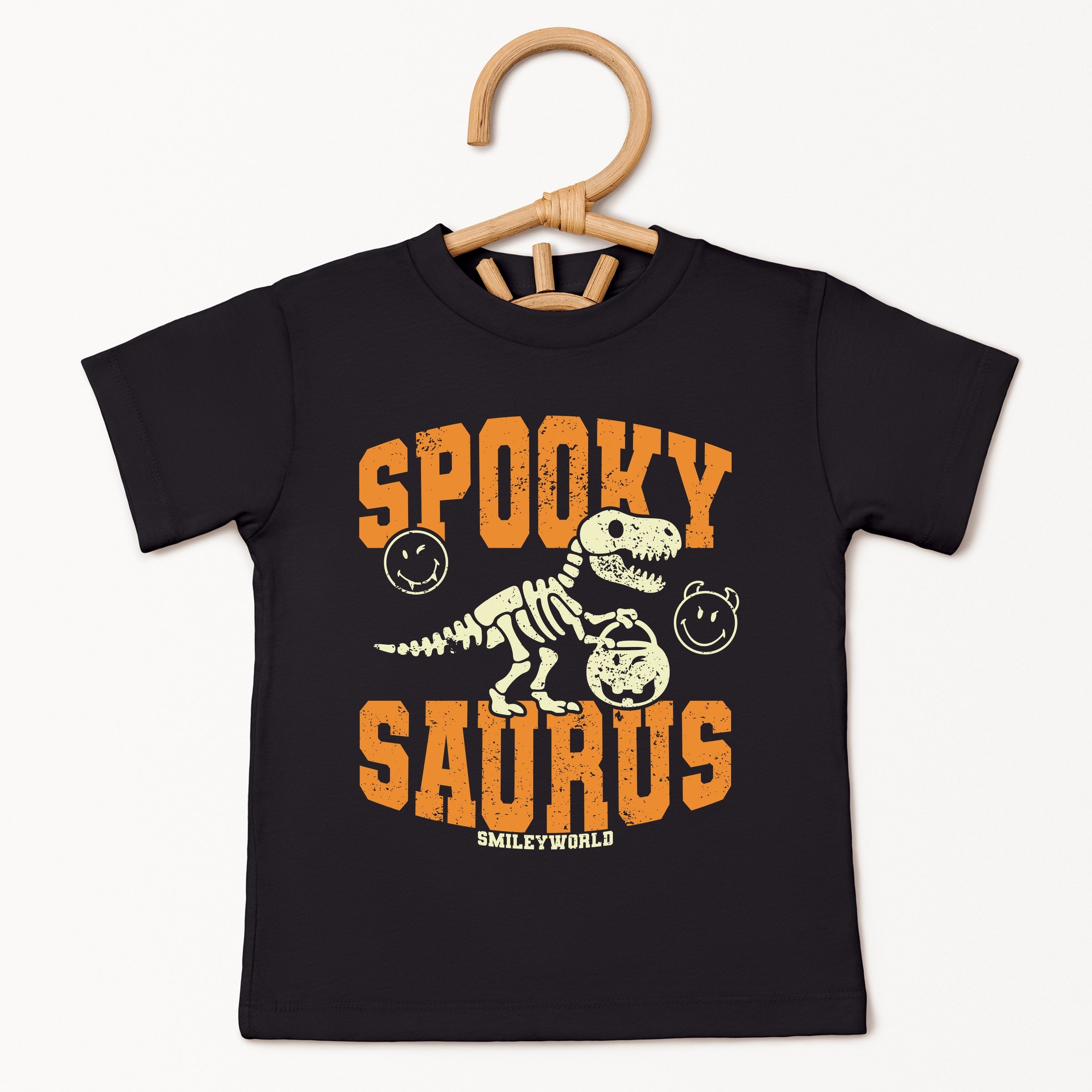 SmileyWorld Spooky Saurus - Youth Short Sleeve Graphic T-Shirt and Toddler Short Sleeve Graphic T-Shirt