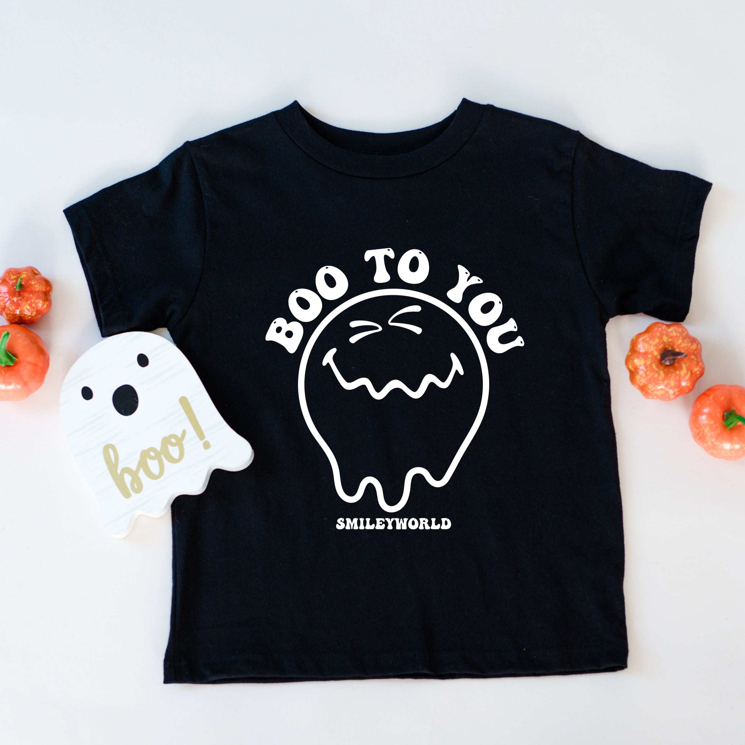 SmileyWorld Boo To You - Youth Short Sleeve Graphic T-Shirt and Toddler Short Sleeve Graphic T-Shirt