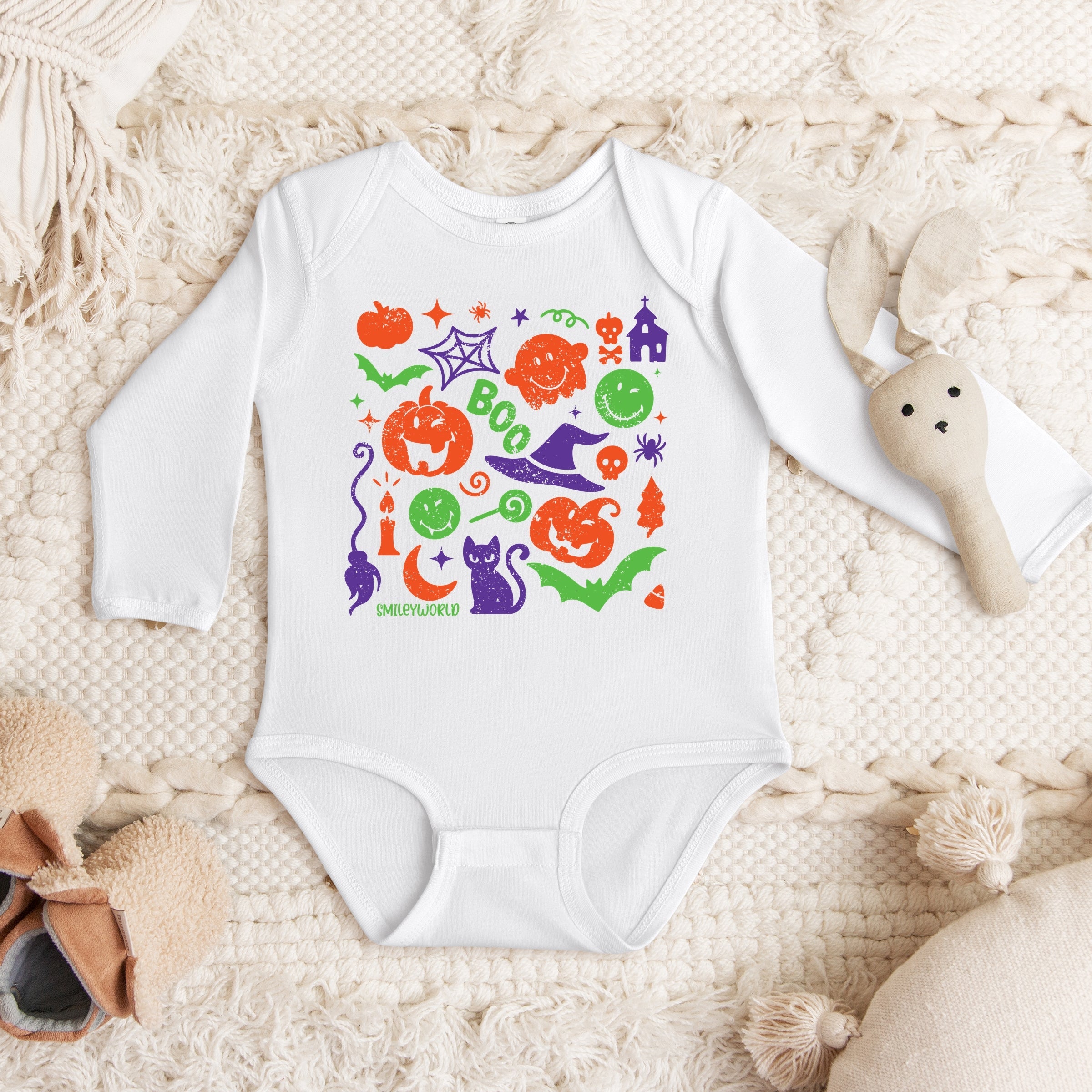 SmileyWorld Halloween Silhouette - Baby Long Sleeve Bodysuit