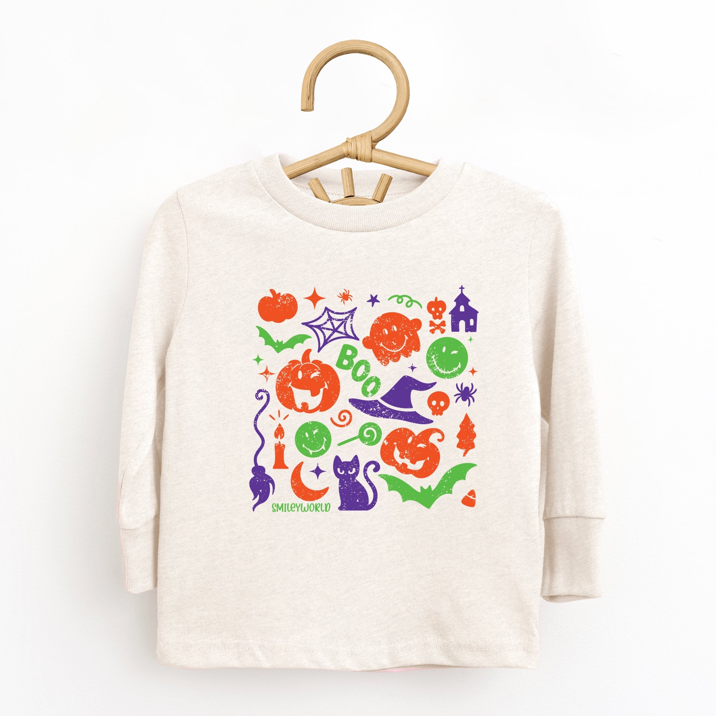 SmileyWorld Halloween Silhouette - Toddler Long Sleeve Graphic Tee and Youth Long Sleeve Graphic T-Shirt