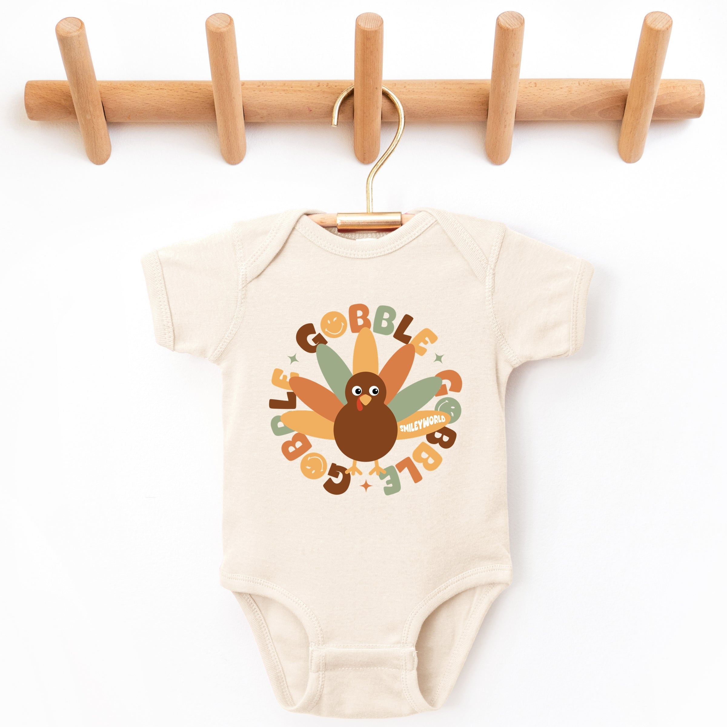 SmileyWorld Gobble Gobble Circle - Baby Short Sleeve Graphic Bodysuit