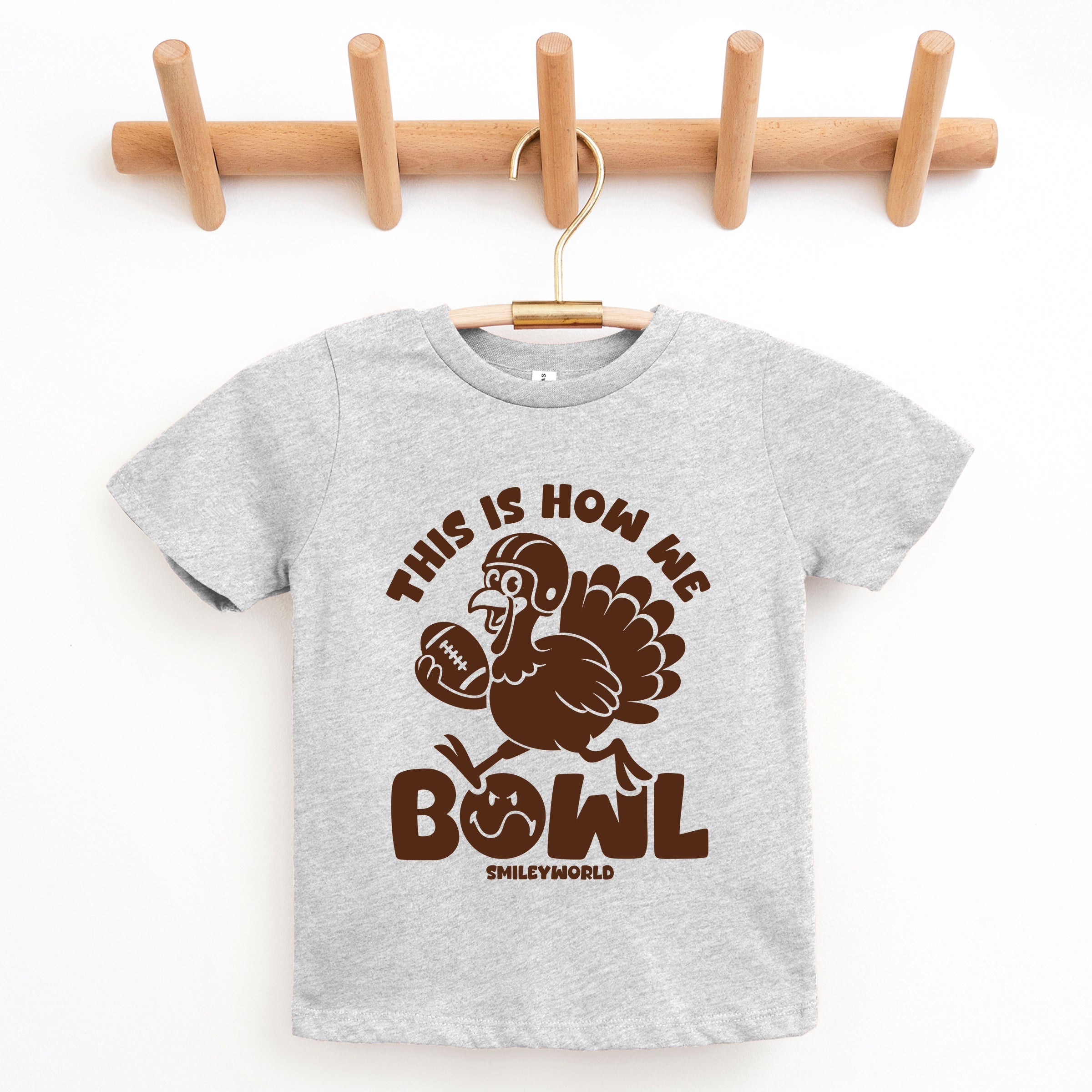 SmileyWorld This Is How We Bowl Turkey - Youth Short Sleeve Graphic T-Shirt and Toddler Short Sleeve Graphic T-Shirt