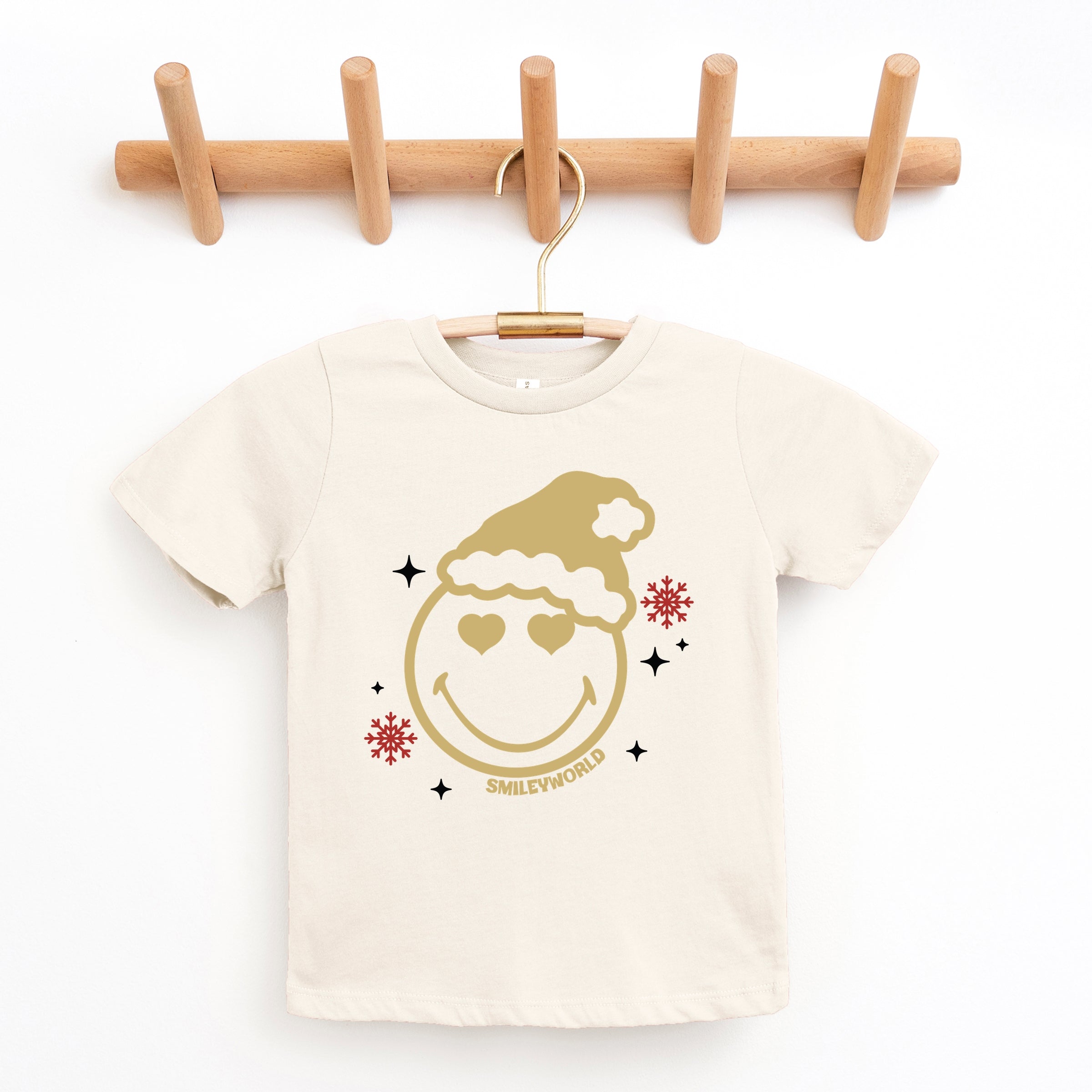 SmileyWorld Christmas Heart Eyes - Youth Short Sleeve Graphic T-Shirt