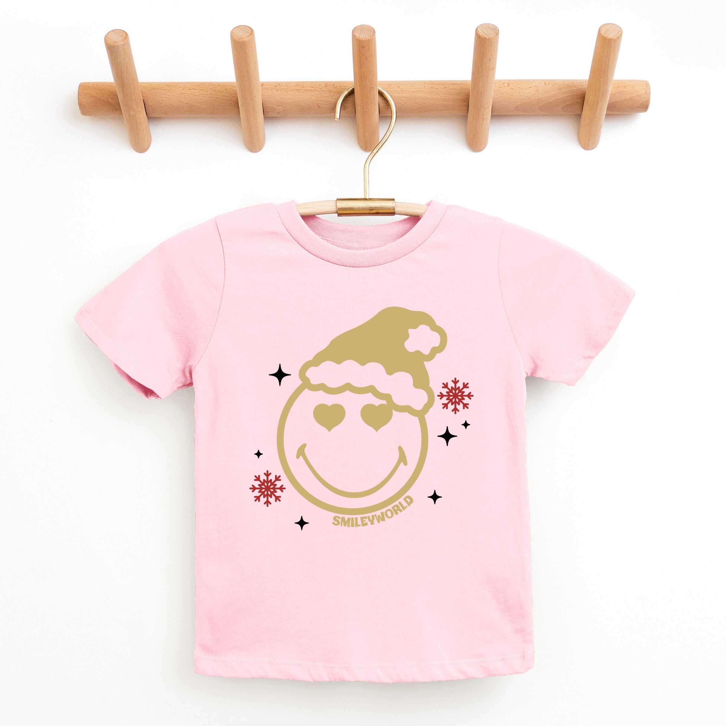 SmileyWorld Christmas Heart Eyes - Youth Short Sleeve Graphic T-Shirt