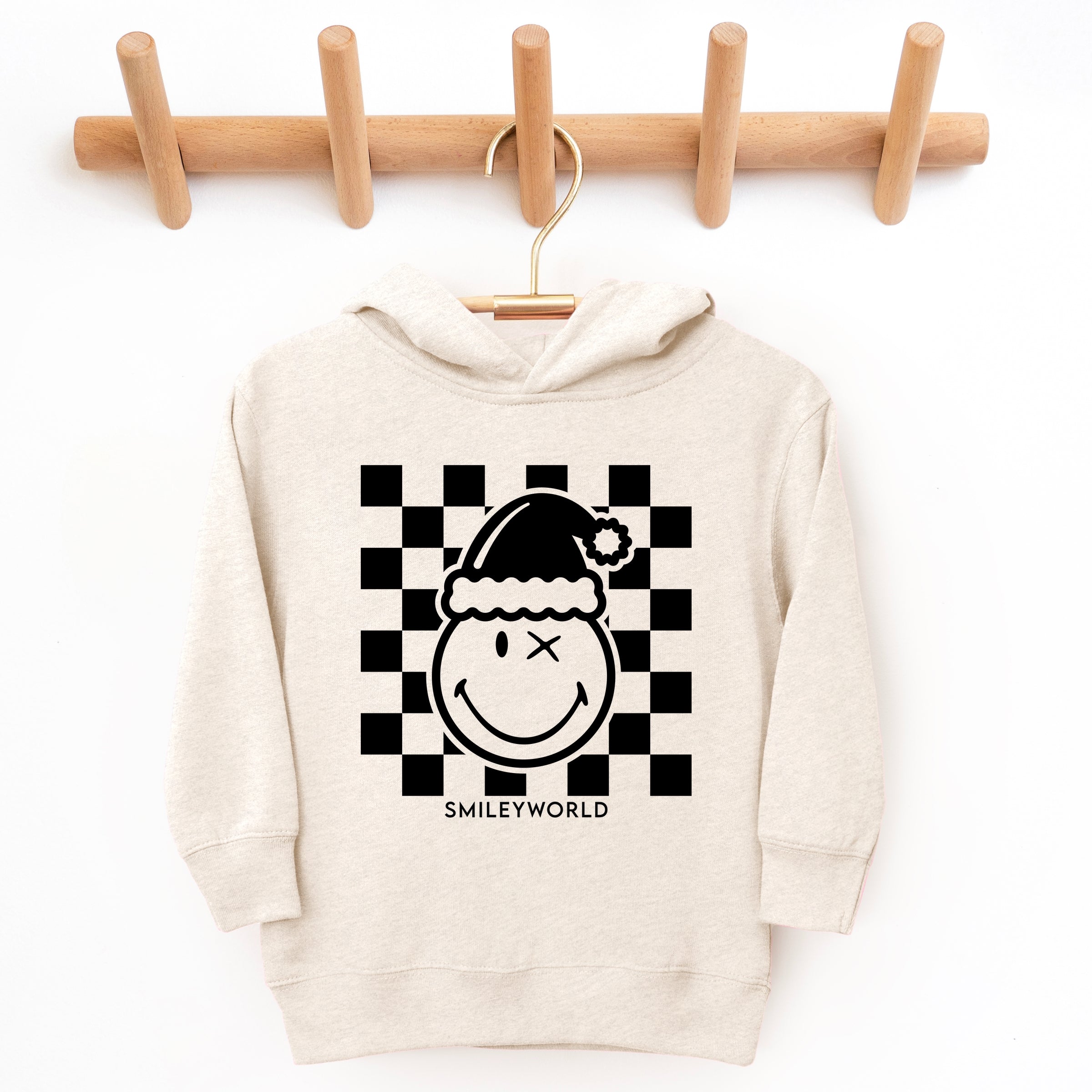 SmileyWorld Checkered Christmas Wink - Toddler Hoodie