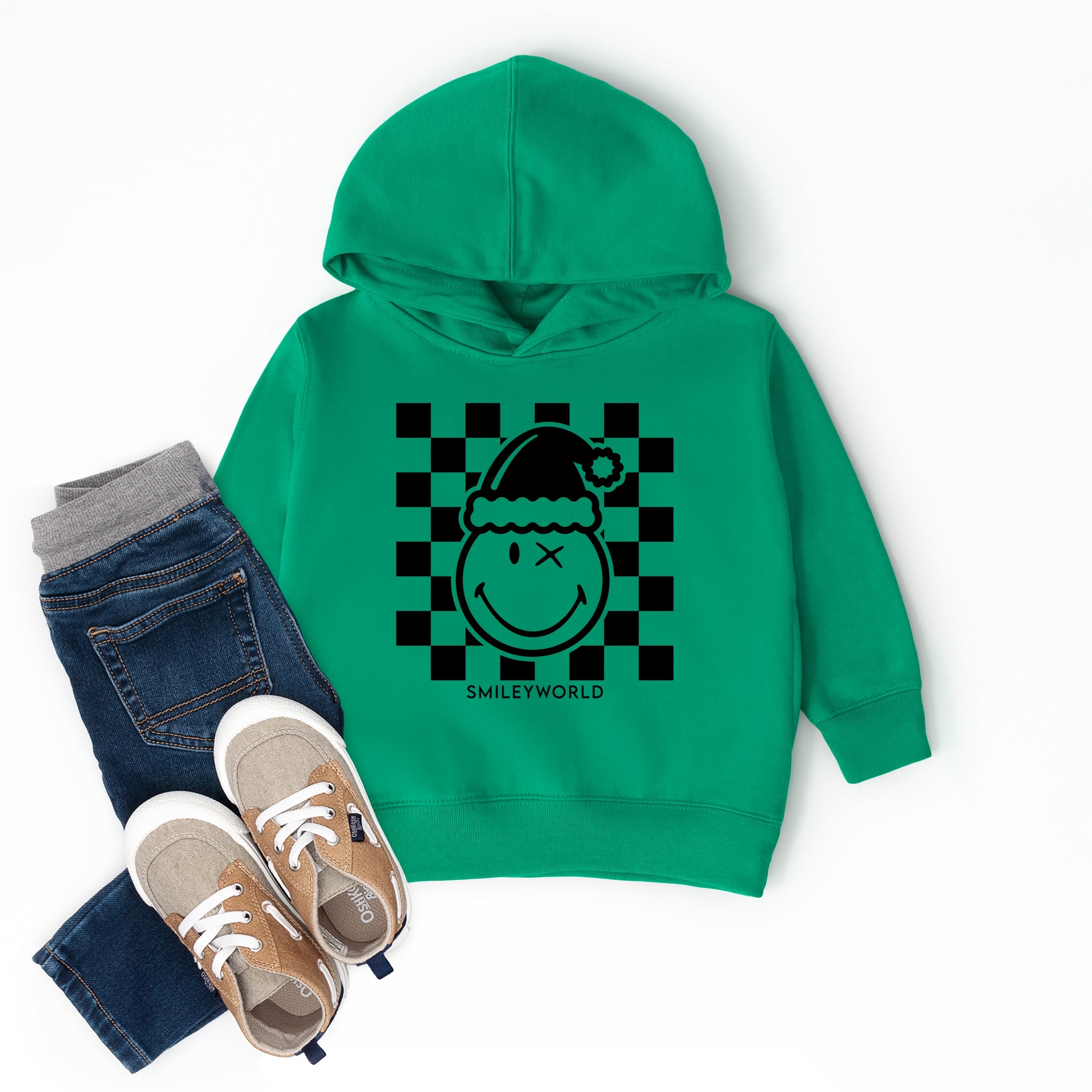 SmileyWorld Checkered Christmas Wink - Toddler Hoodie