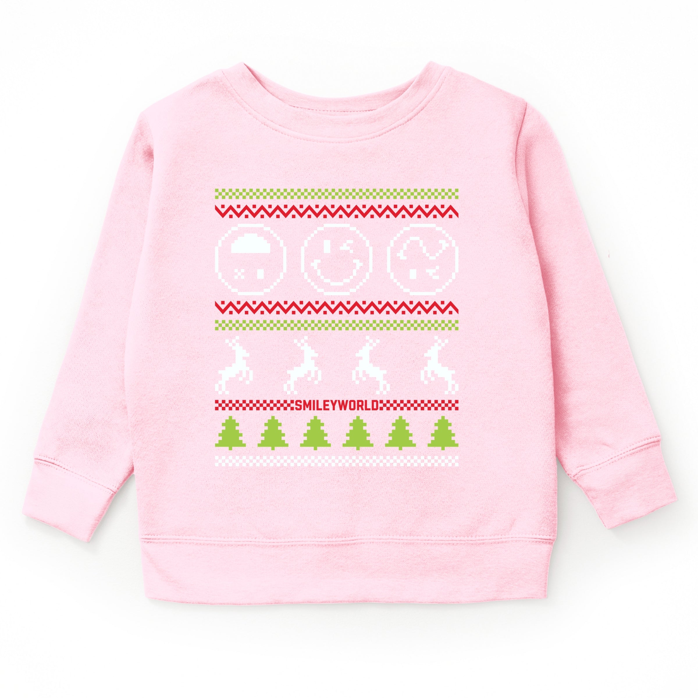 SmileyWorld Ugly Christmas Sweater Pixels - Youth Graphic Sweatshirt