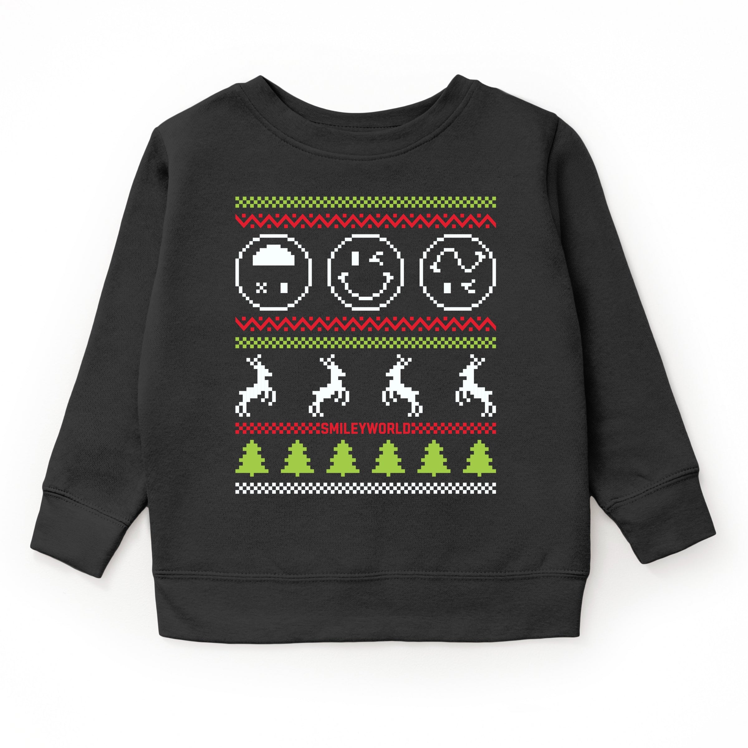 SmileyWorld Ugly Christmas Sweater Pixels - Youth Graphic Sweatshirt