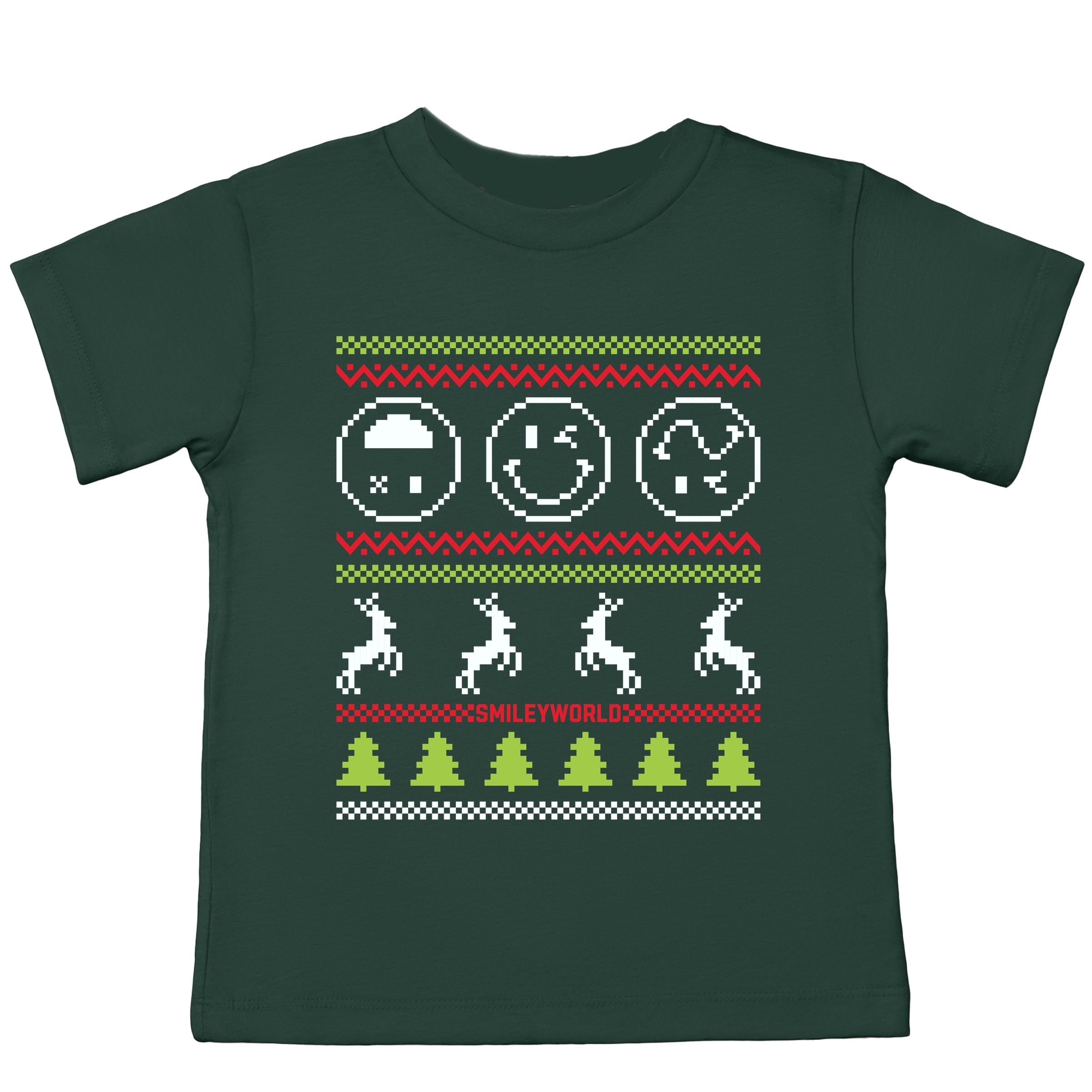 SmileyWorld Ugly Christmas Sweater Pixels - Toddler Short Sleeve Graphic T-Shirt