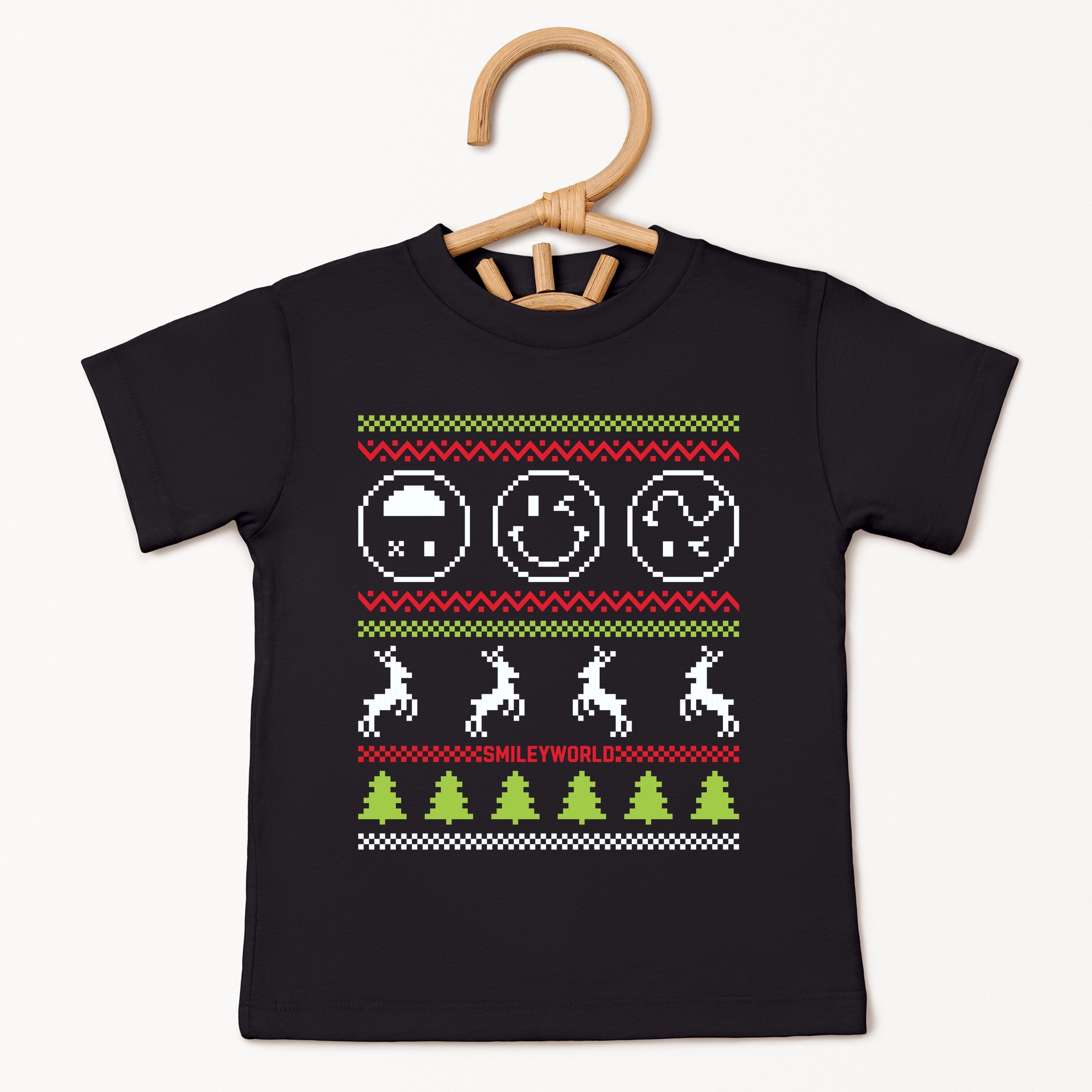 SmileyWorld Ugly Christmas Sweater Pixels - Toddler Short Sleeve Graphic T-Shirt