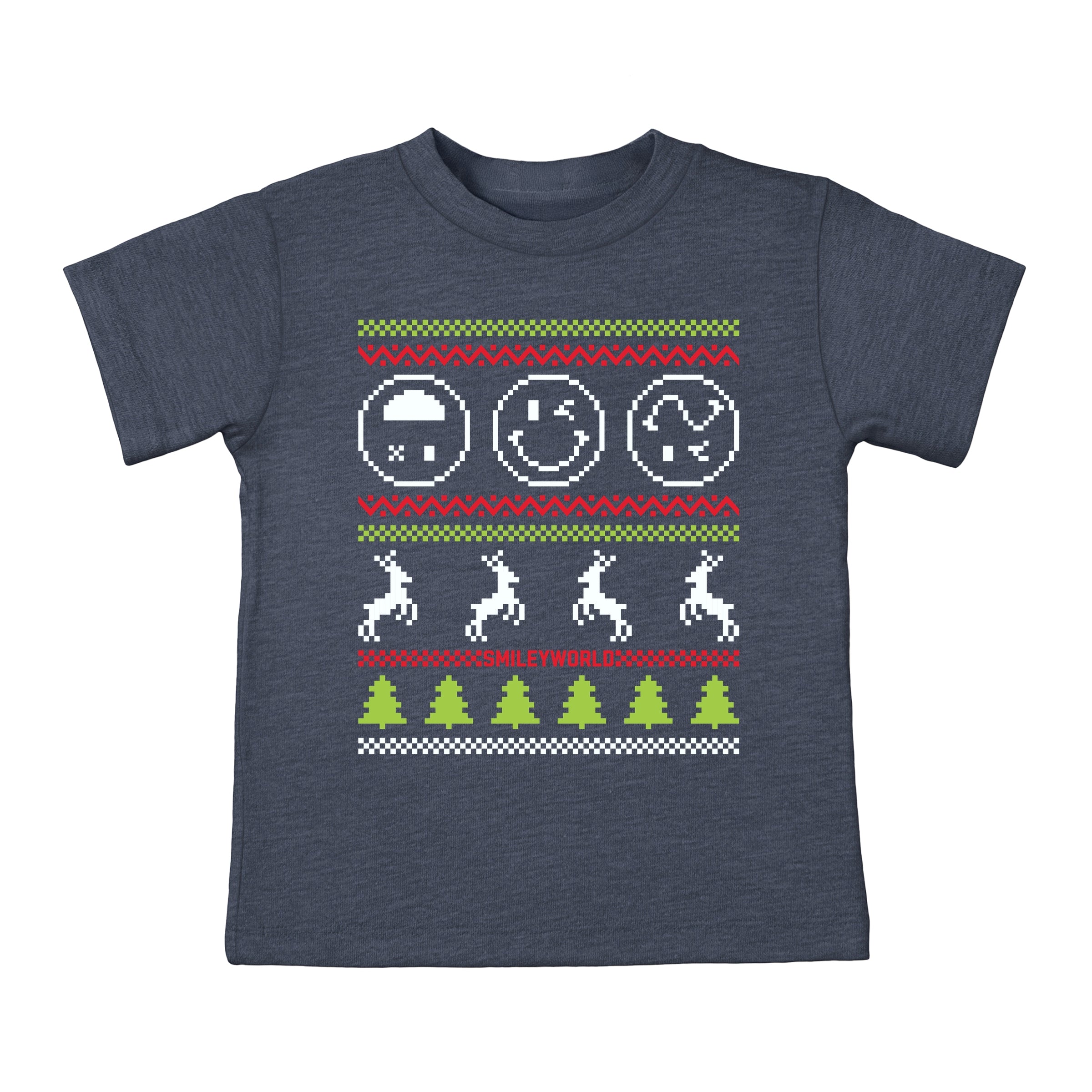 SmileyWorld Ugly Christmas Sweater Pixels - Toddler Short Sleeve Graphic T-Shirt