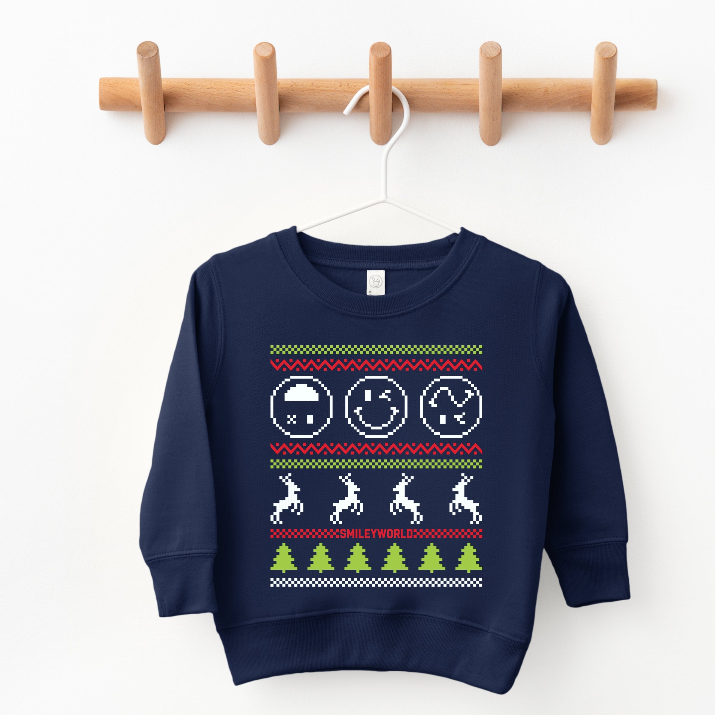 SmileyWorld Ugly Christmas Sweater Pixels - Toddler Graphic Sweatshirt