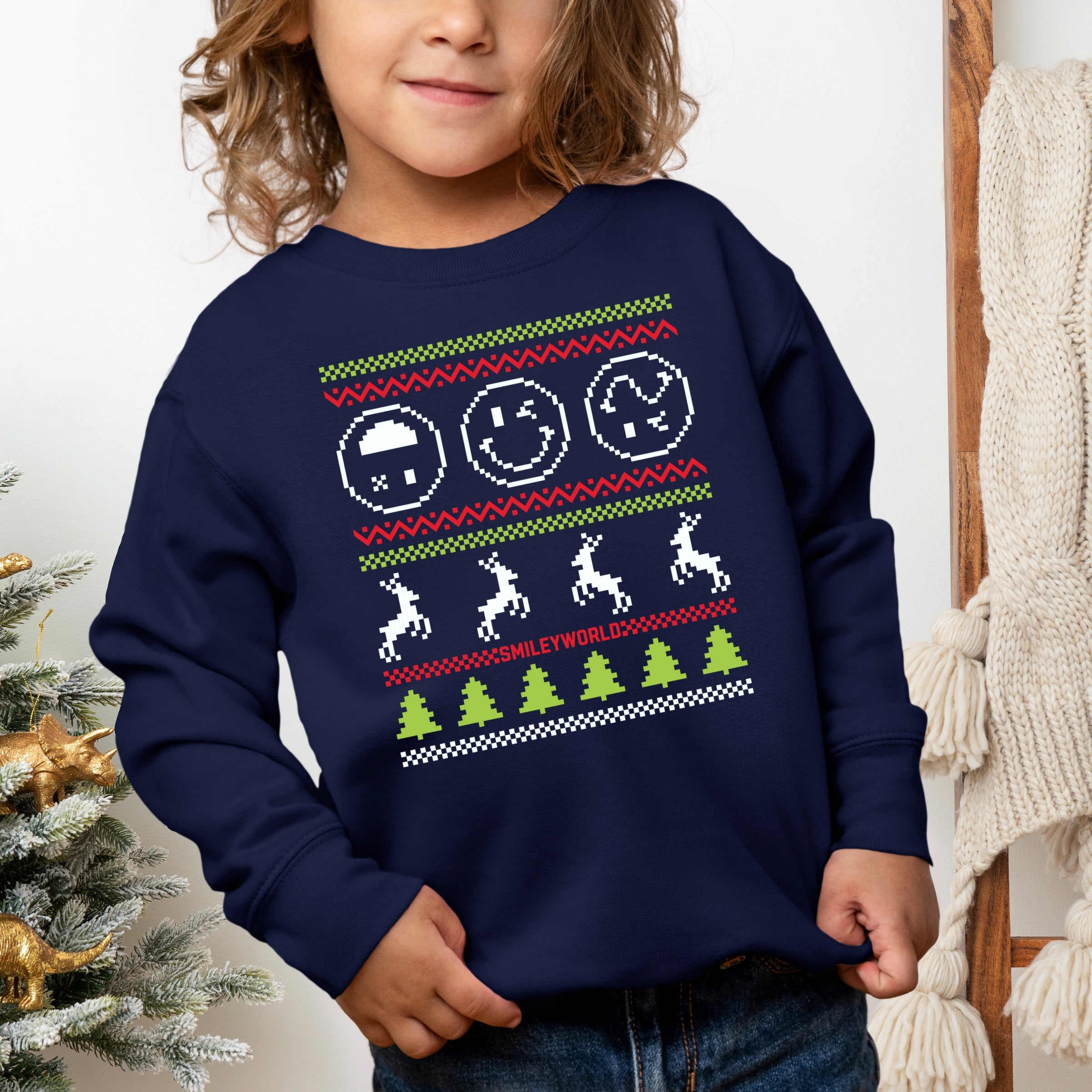 SmileyWorld Ugly Christmas Sweater Pixels - Toddler Graphic Sweatshirt