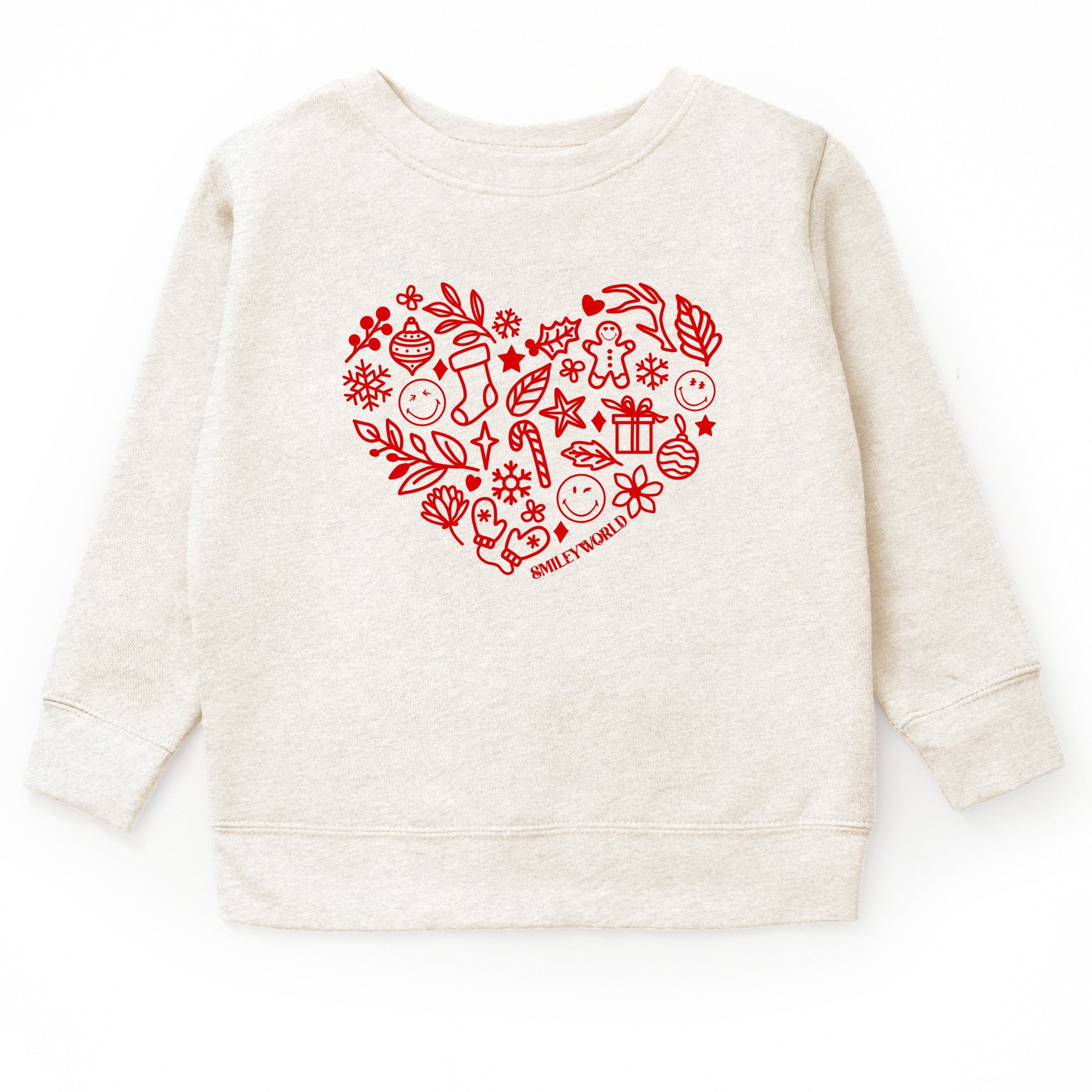 SmileyWorld Christmas Outline Heart - Youth Graphic Sweatshirt