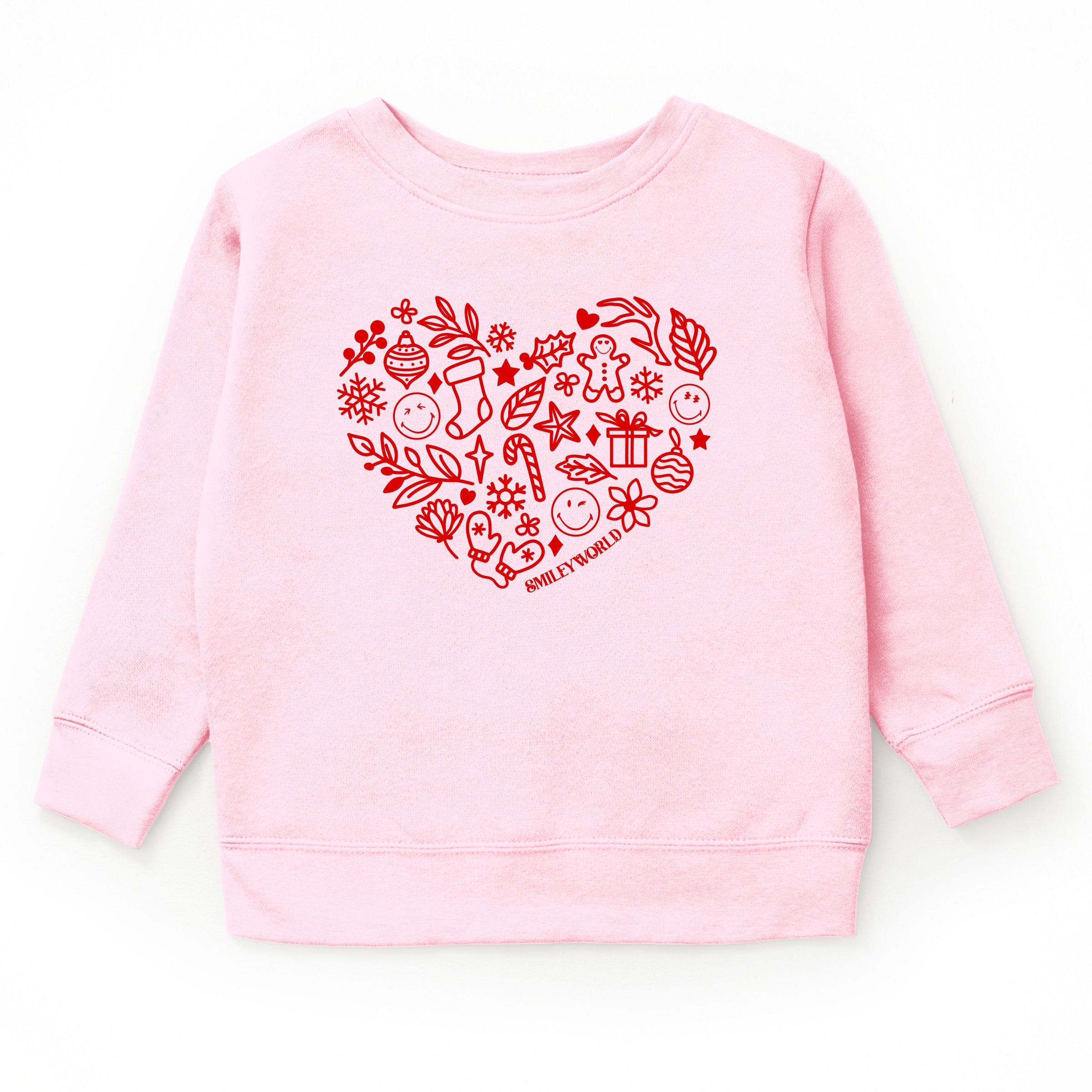 SmileyWorld Christmas Outline Heart - Youth Graphic Sweatshirt
