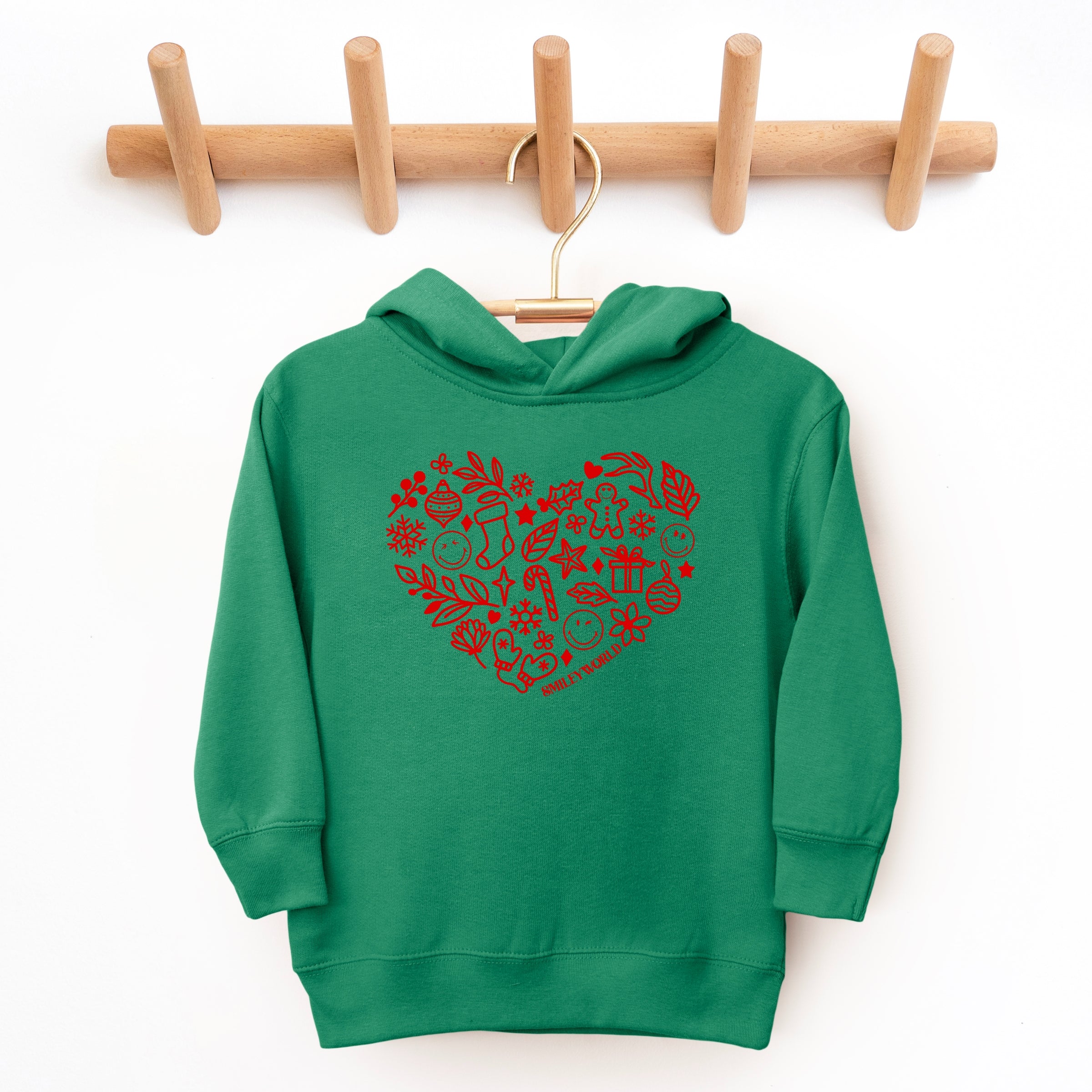 SmileyWorld Christmas Outline Heart - Toddler Hoodie