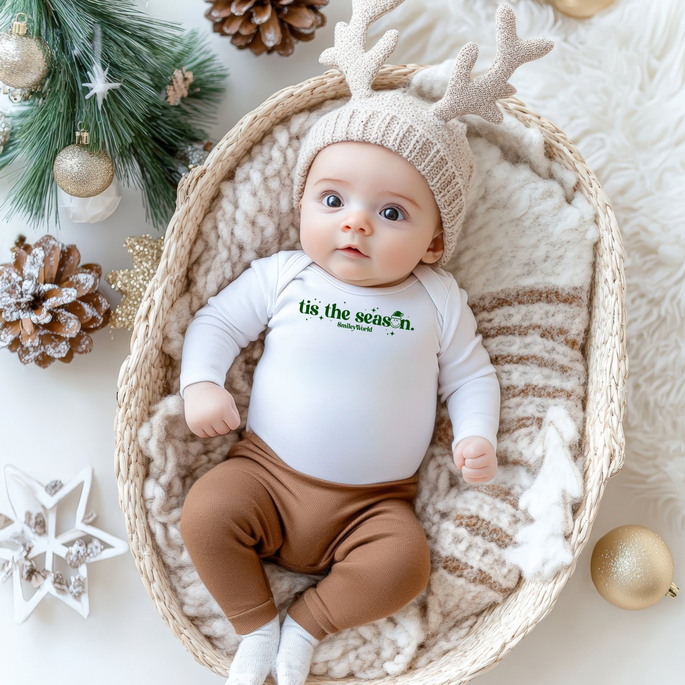 SmileyWorld Tis The Season Sparkle - Baby Long Sleeve Bodysuit