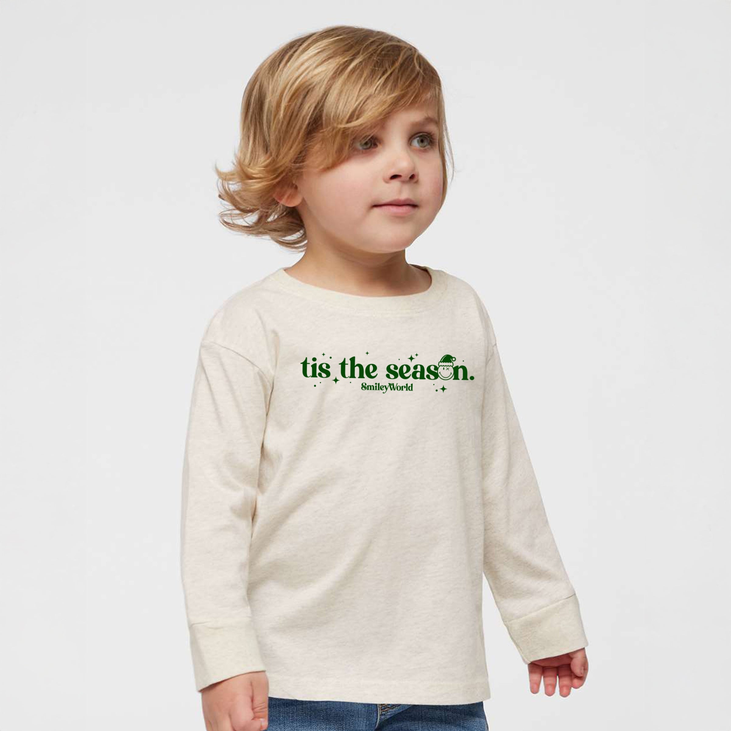SmileyWorld Tis The Season Sparkle - Toddler Long Sleeve Graphic Tee