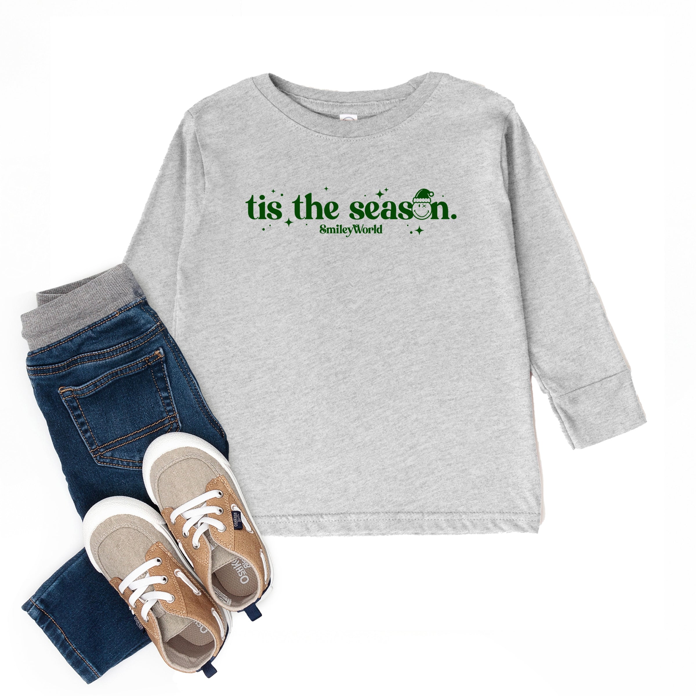SmileyWorld Tis The Season Sparkle - Toddler Long Sleeve Graphic Tee