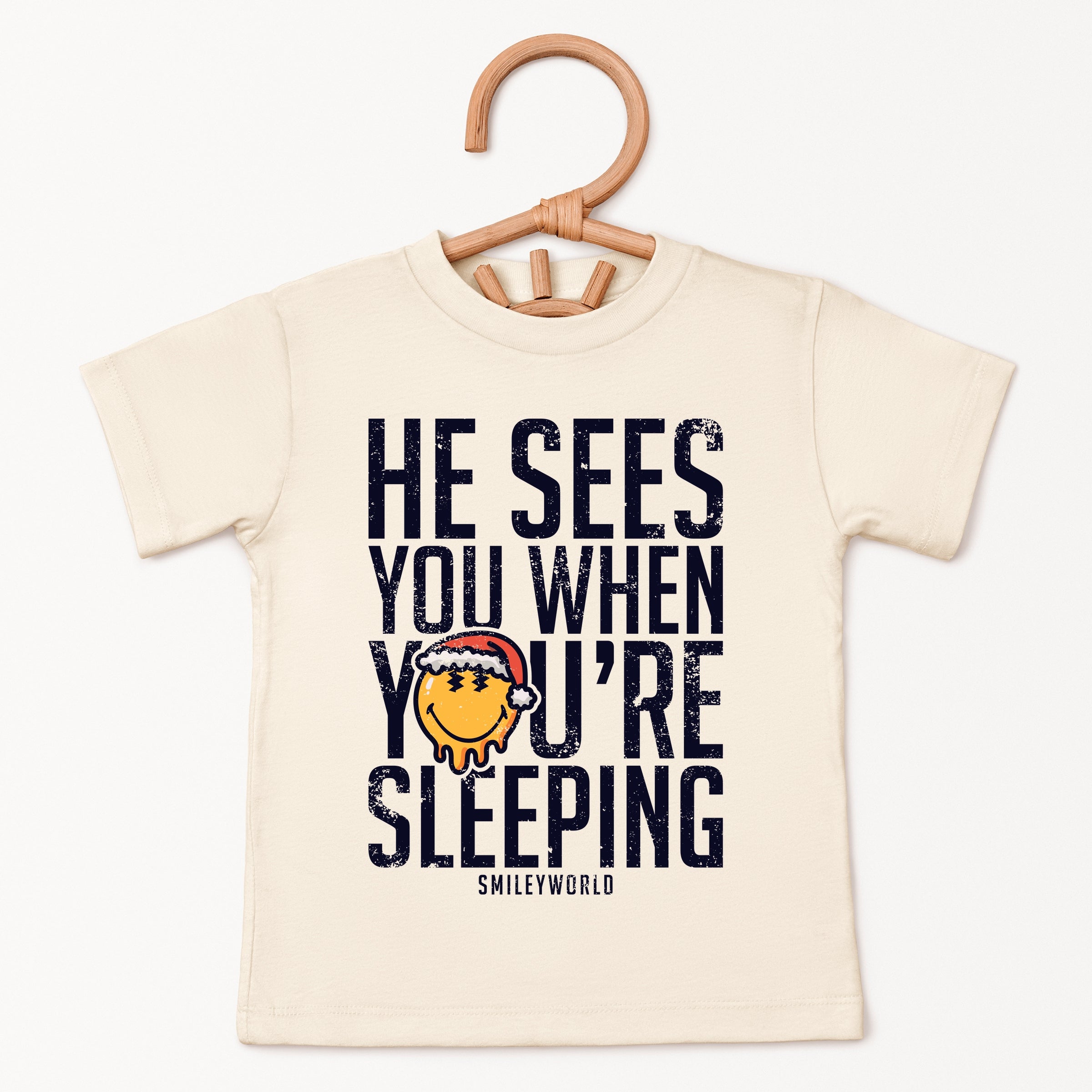 SmileyWorld He Sees You When You're Sleeping - Toddler Short Sleeve Graphic T-Shirt