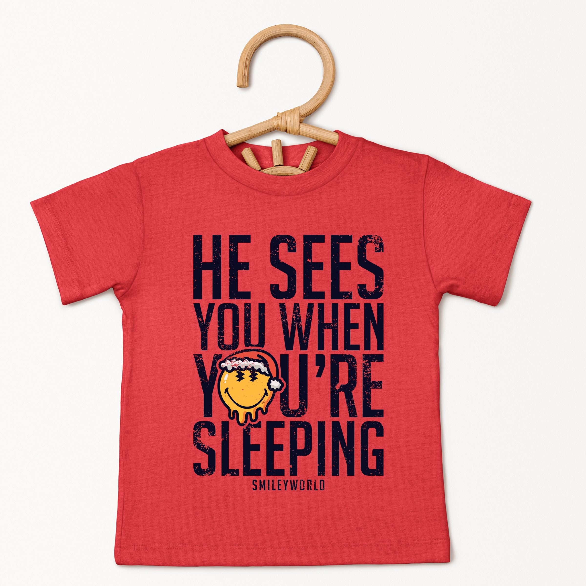 SmileyWorld He Sees You When You're Sleeping - Toddler Short Sleeve Graphic T-Shirt