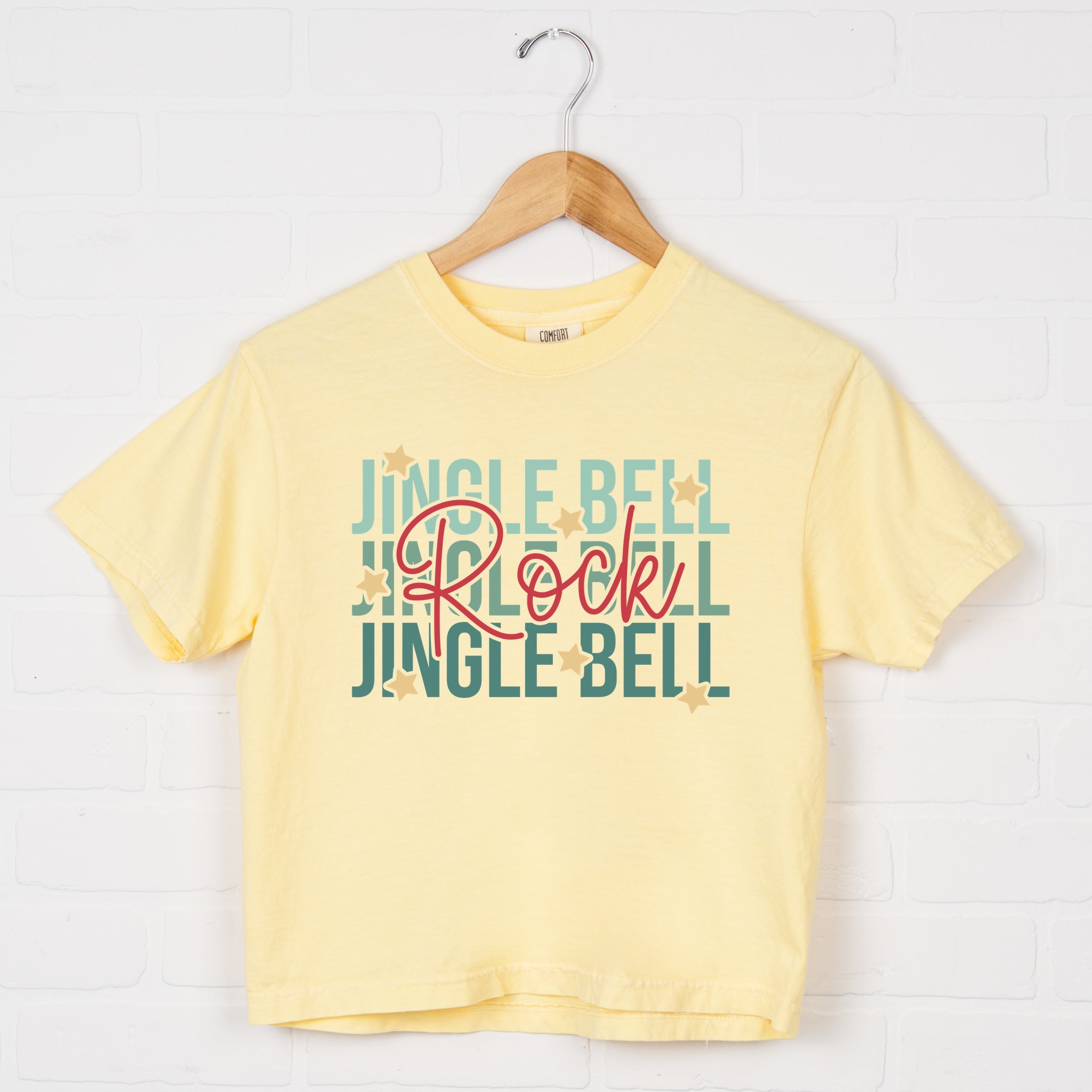 Jingle Bell Rock Stacked Stars - Women's Boxy Crop Top